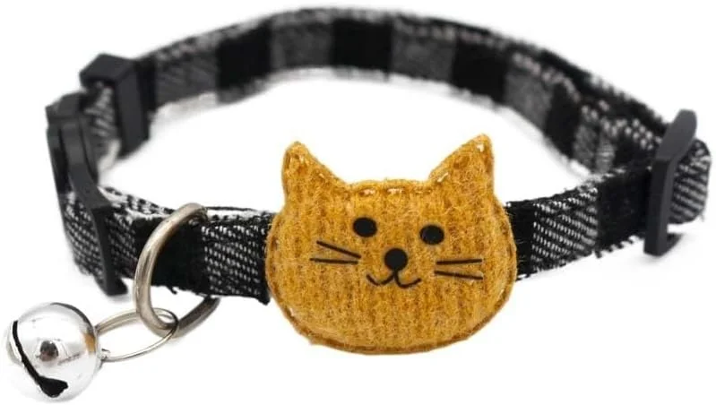 قلاده گربه با زنگوله، گردنبند سگ زیبا، بند گردن گربه، لباس سگ و گربه، هدیه تزئینی حیوانات خانگی (مشکی)