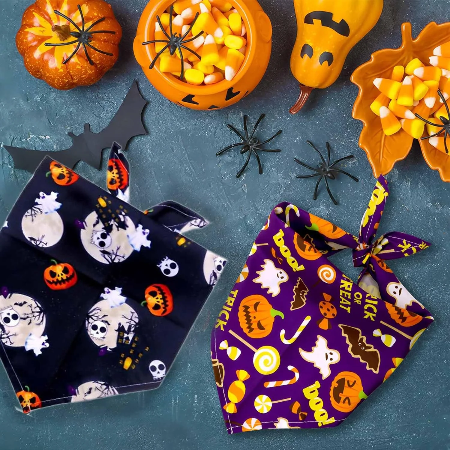 3 عدد دستمال گردن سگ طرح هالووین 3 عدد دستمال گردن سگ طرح هالووین