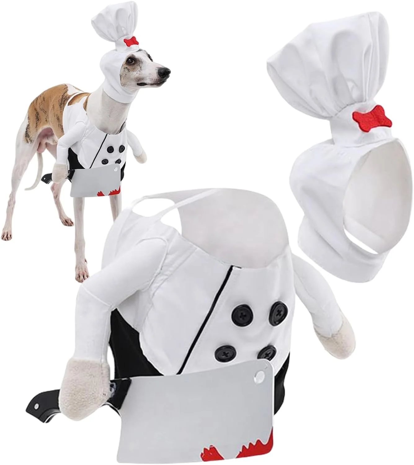 لباس هالووین سگ - لباس سرآشپز برای حیوانات خانگی، مناسب هالووین و نقش آفرینی - لباس های خنده دار و قابل تنظیم با پیراهن سرآشپز، مناسب سگ های بزرگ، متوسط و کوچک برای تولد و عکاسی لباس هالووین سگ - لباس سرآشپز برای حیوانات خانگی، مناسب هالووین و نقش آفرینی - لباس های خنده دار و قابل تنظیم با پیراهن سرآشپز، مناسب سگ های بزرگ، متوسط و کوچک برای تولد و عکاسی