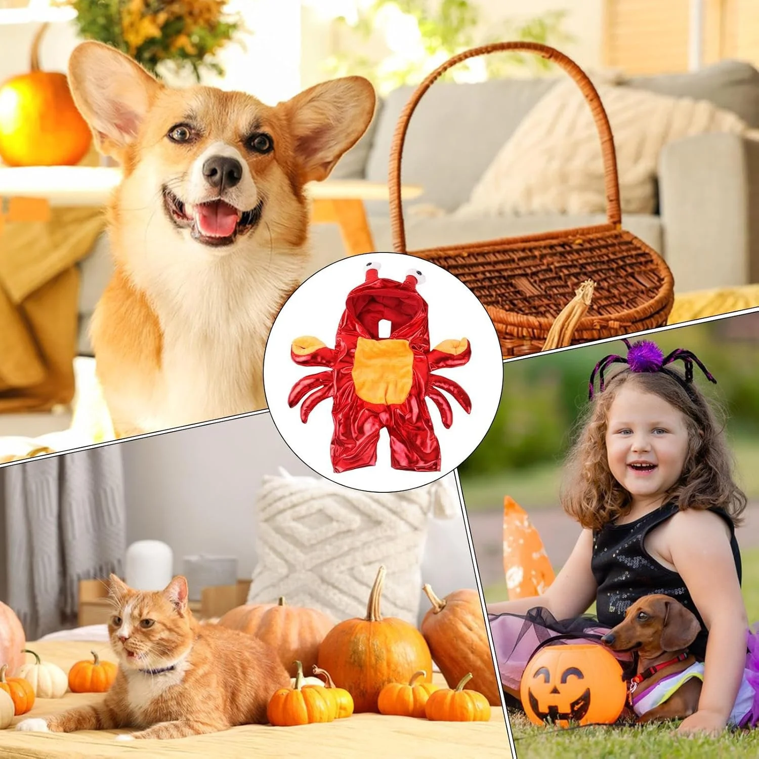 لباس هالووین سگ | لباس خرچنگ برای سگ ها و گربه ها - لباس لوازم حیوانات خانگی برای پیاده روی توله سگ گربه در مهمانی های فضای باز و جشن حیوانات خانگی لباس هالووین سگ | لباس خرچنگ برای سگ ها و گربه ها - لباس لوازم حیوانات خانگی برای پیاده روی توله سگ گربه در مهمانی های فضای باز و جشن حیوانات خانگی