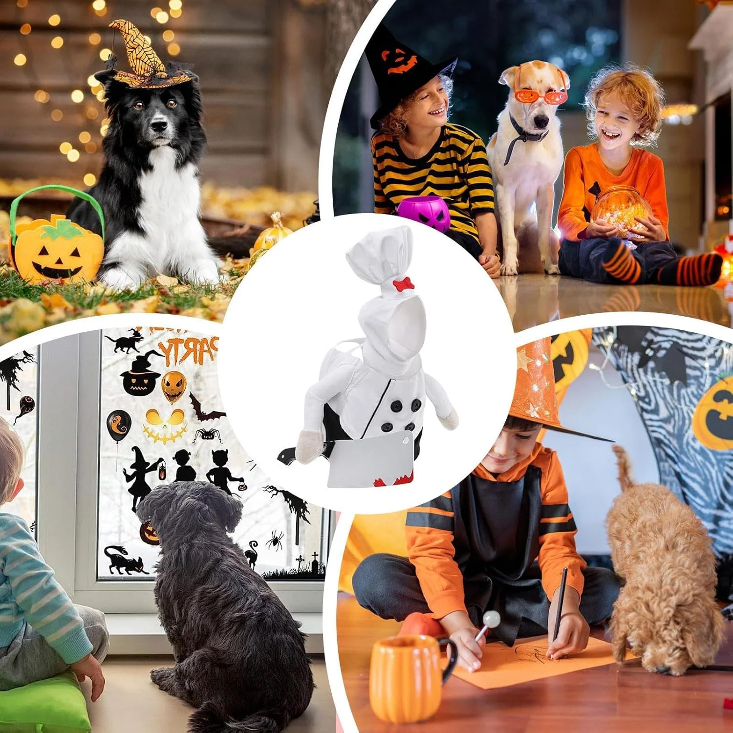 لباس هالووین حیوانات خانگی، لباس سرآشپز خنده دار برای سگ ها - لباس های شبح آور و لوازم جانبی حیوانات خانگی برای عکاسی، جشن تولد و جشنواره لباس هالووین حیوانات خانگی، لباس سرآشپز خنده دار برای سگ ها - لباس های شبح آور و لوازم جانبی حیوانات خانگی برای عکاسی، جشن تولد و جشنواره
