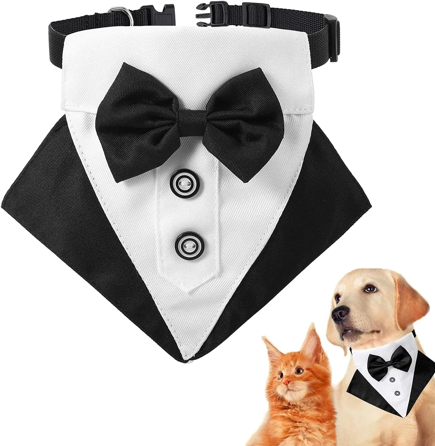 پاپیون سگ KOWVOWZ، یقه دستمال گردن رسمی تاکسیدو، پاپیون حیوانات خانگی قابل تنظیم برای عروسی با پاپیون و کراوات برای سگ های متوسط و بزرگ (متوسط) پاپیون سگ KOWVOWZ، یقه دستمال گردن رسمی تاکسیدو، پاپیون حیوانات خانگی قابل تنظیم برای عروسی با پاپیون و کراوات برای سگ های متوسط و بزرگ (متوسط)