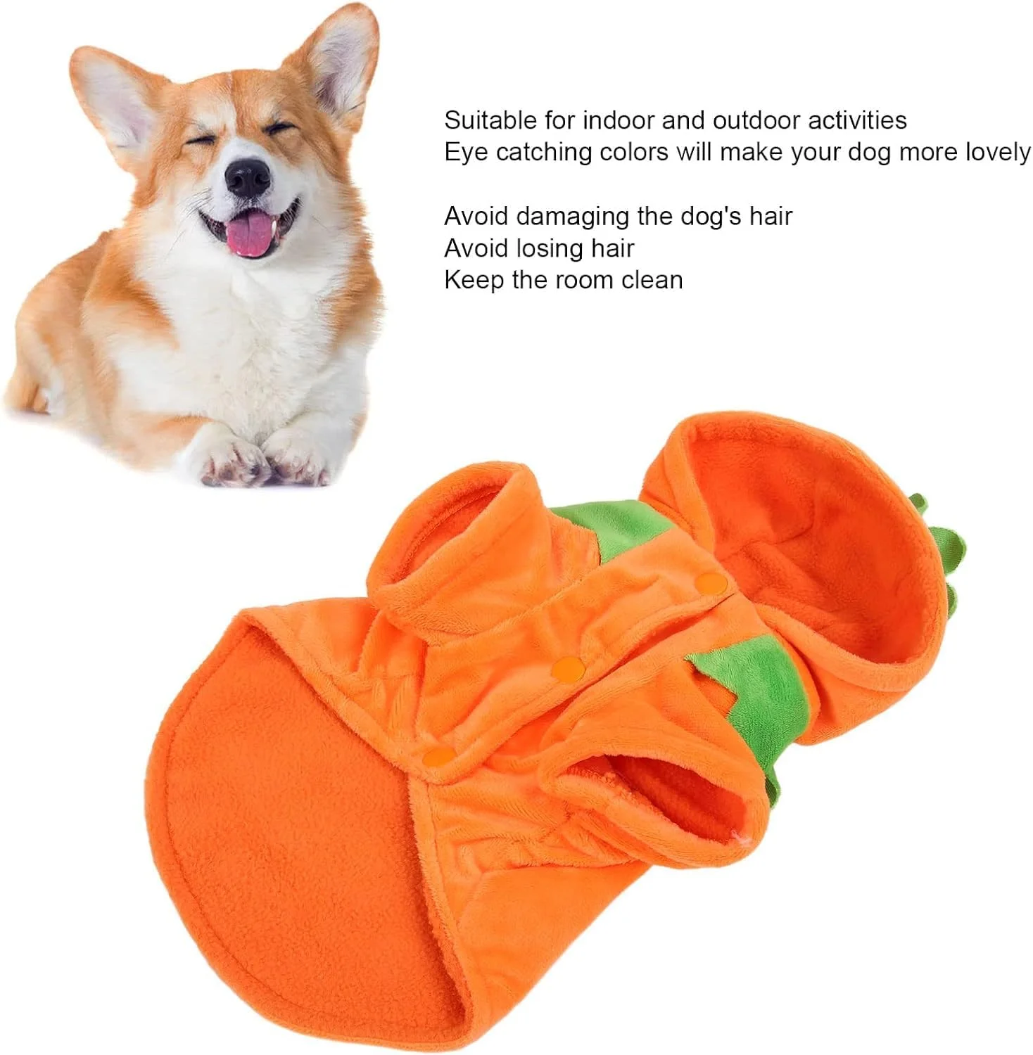 لباس هالووین سگ و گربه طرح کدو تنبل Krauad، لباس های فلیس حیوانات خانگی با هودی کدو تنبلی برای سگ ها و گربه ها (لباس کدو تنبل، M) لباس هالووین سگ و گربه طرح کدو تنبل Krauad، لباس های فلیس حیوانات خانگی با هودی کدو تنبلی برای سگ ها و گربه ها (لباس کدو تنبل، M)