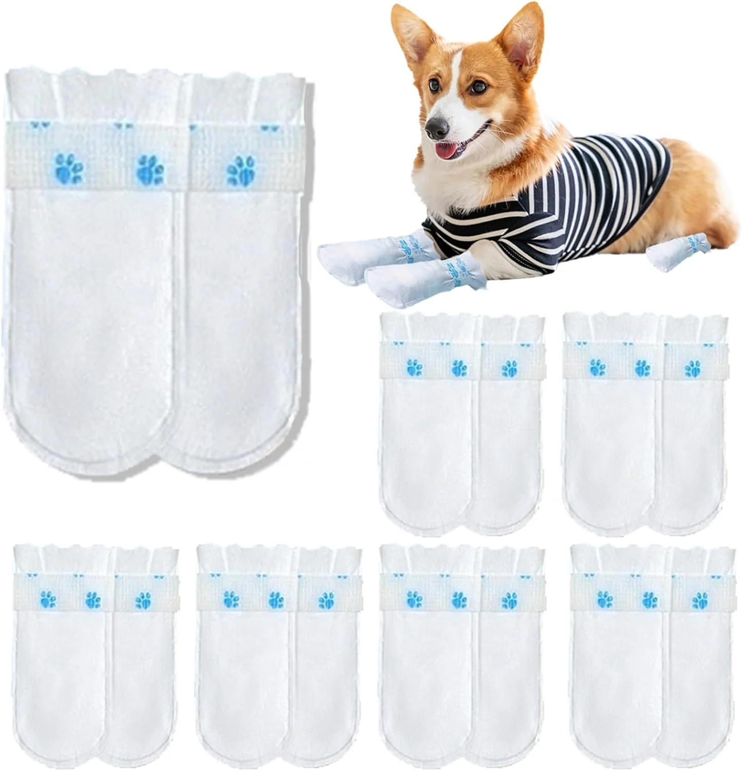 کاور کفش یکبار مصرف سگ NALACAL، بسته 12 عددی محافظ پنجه سگ، روکش کفش حیوانات خانگی برای سگ ها، محافظ زخم پنجه به همراه 1 رول باند پنجه سگ برای سگ های کوچک و متوسط (آبی، بسته 12 عددی) کاور کفش یکبار مصرف سگ NALACAL، بسته 12 عددی محافظ پنجه سگ، روکش کفش حیوانات خانگی برای سگ ها، محافظ زخم پنجه به همراه 1 رول باند پنجه سگ برای سگ های کوچک و متوسط (آبی، بسته 12 عددی)