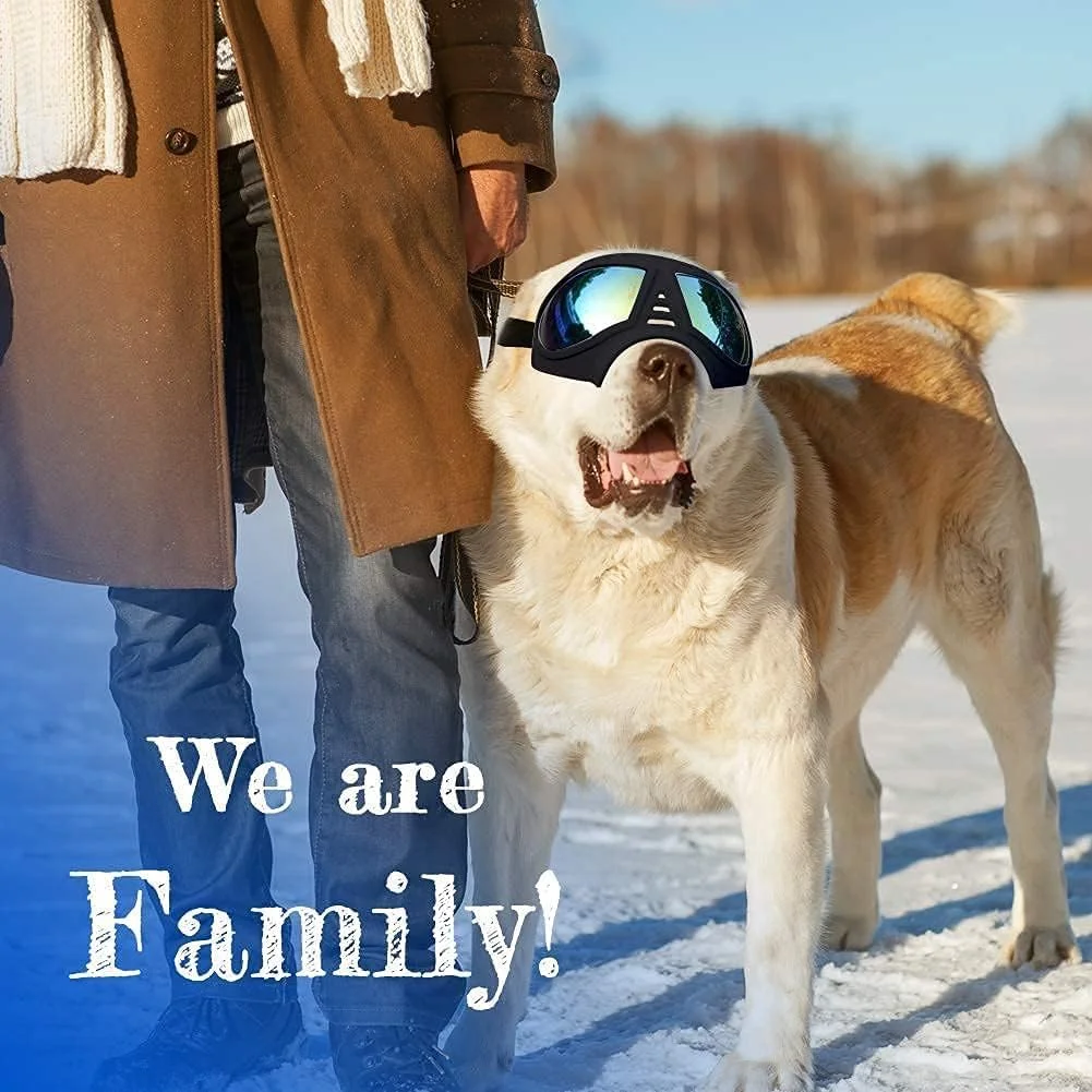 عینک آفتابی سگ NALACAL، عینک محافظ UV با بندهای قابل تنظیم برای سگ های پوزه بلند، ماسک با فریم نرم ضد باد برای سگ های کوچک و متوسط (بزرگ، مشکی) عینک آفتابی سگ NALACAL، عینک محافظ UV با بندهای قابل تنظیم برای سگ های پوزه بلند، ماسک با فریم نرم ضد باد برای سگ های کوچک و متوسط (بزرگ، مشکی)