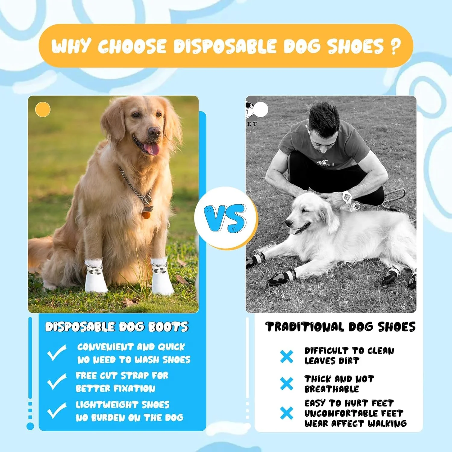 کاور کفش یکبار مصرف سگ NALACAL، بسته 12 عددی محافظ پنجه سگ، روکش کفش حیوانات خانگی برای سگ ها، محافظ زخم پنجه به همراه 1 رول باند پنجه سگ برای سگ های کوچک و متوسط (آبی، بسته 12 عددی) کاور کفش یکبار مصرف سگ NALACAL، بسته 12 عددی محافظ پنجه سگ، روکش کفش حیوانات خانگی برای سگ ها، محافظ زخم پنجه به همراه 1 رول باند پنجه سگ برای سگ های کوچک و متوسط (آبی، بسته 12 عددی)