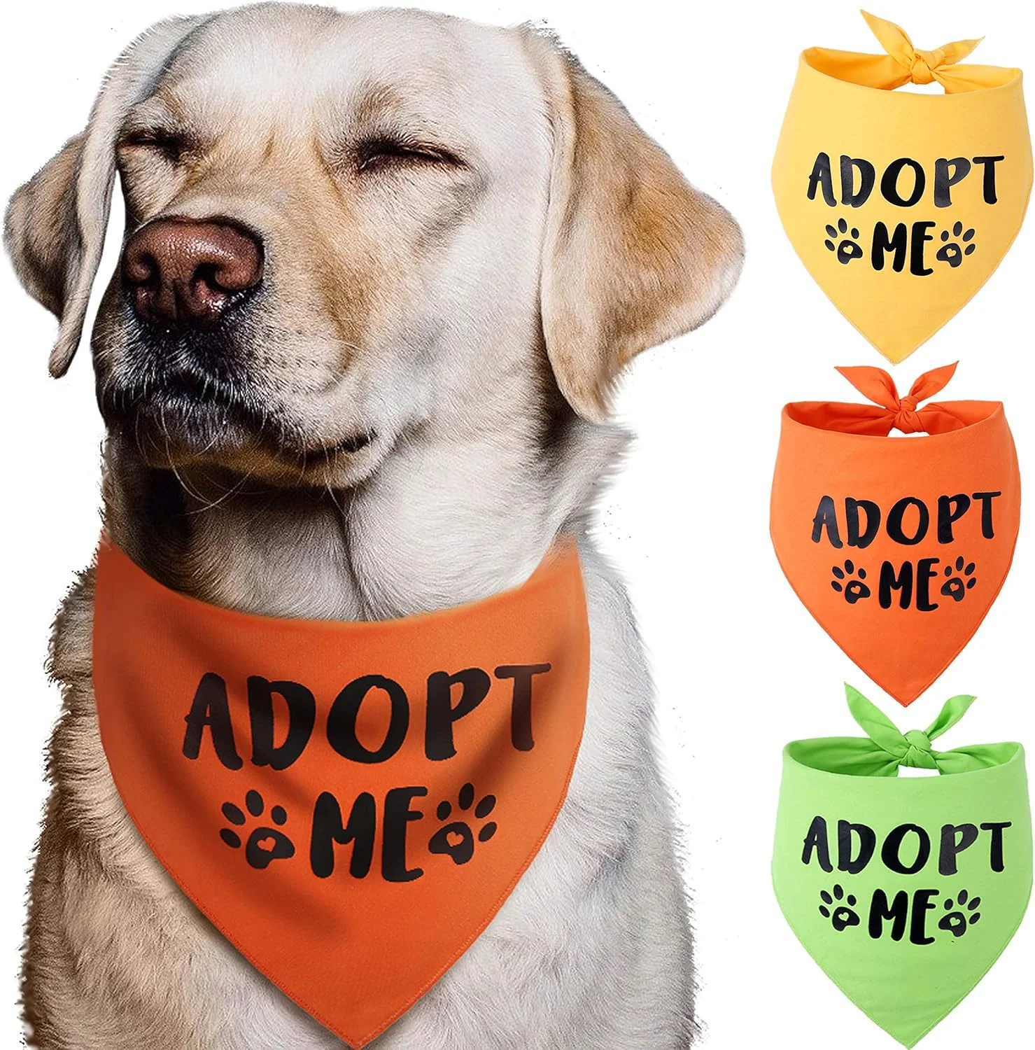 پاووسکیدو، بسته 3 عددی دستمال گردن سگ طرح "Adopt Me"