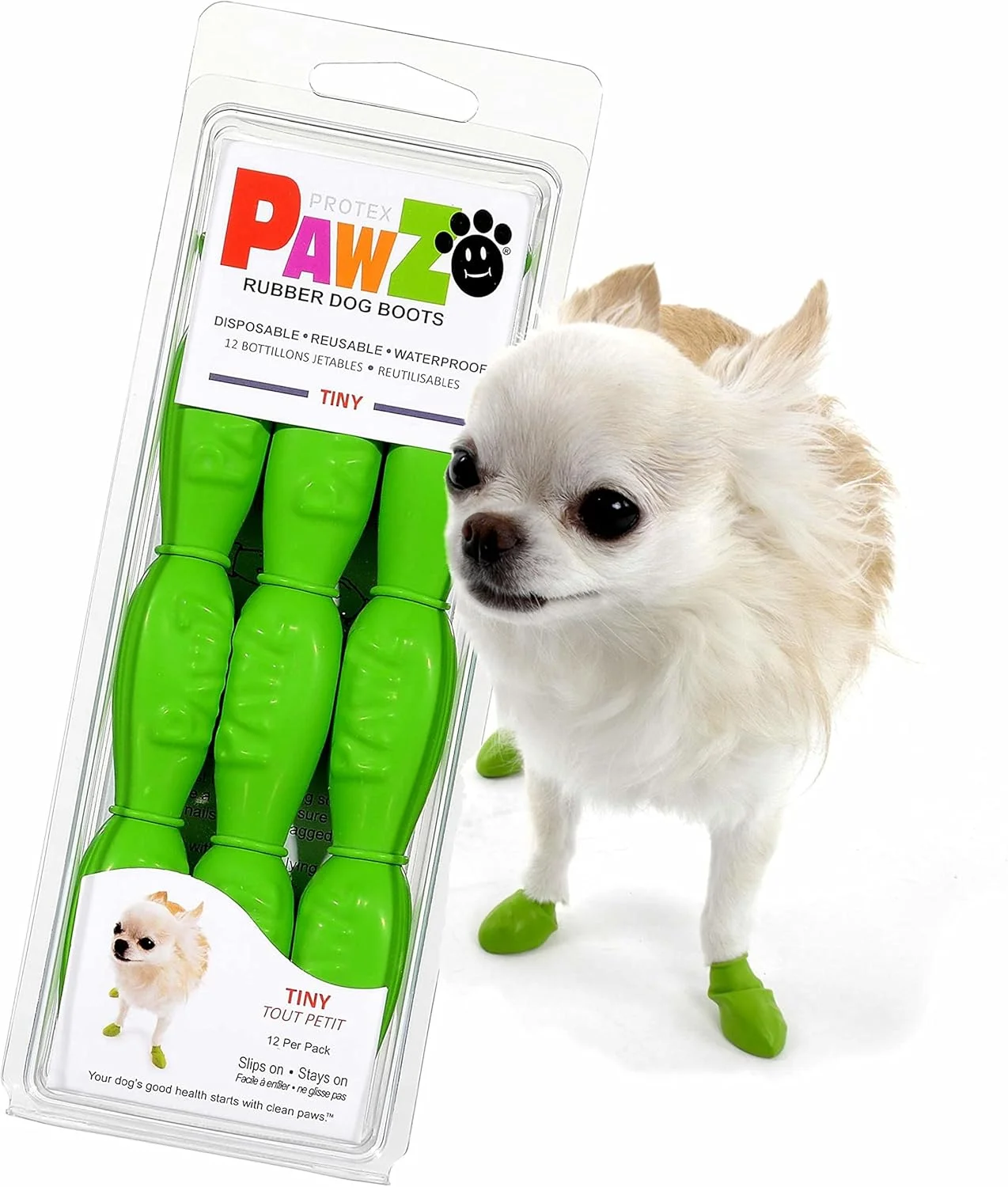 پاپوش سگ لاستیکی طبیعی Pawz - خیلی کوچک پاپوش سگ لاستیکی طبیعی Pawz - خیلی کوچک