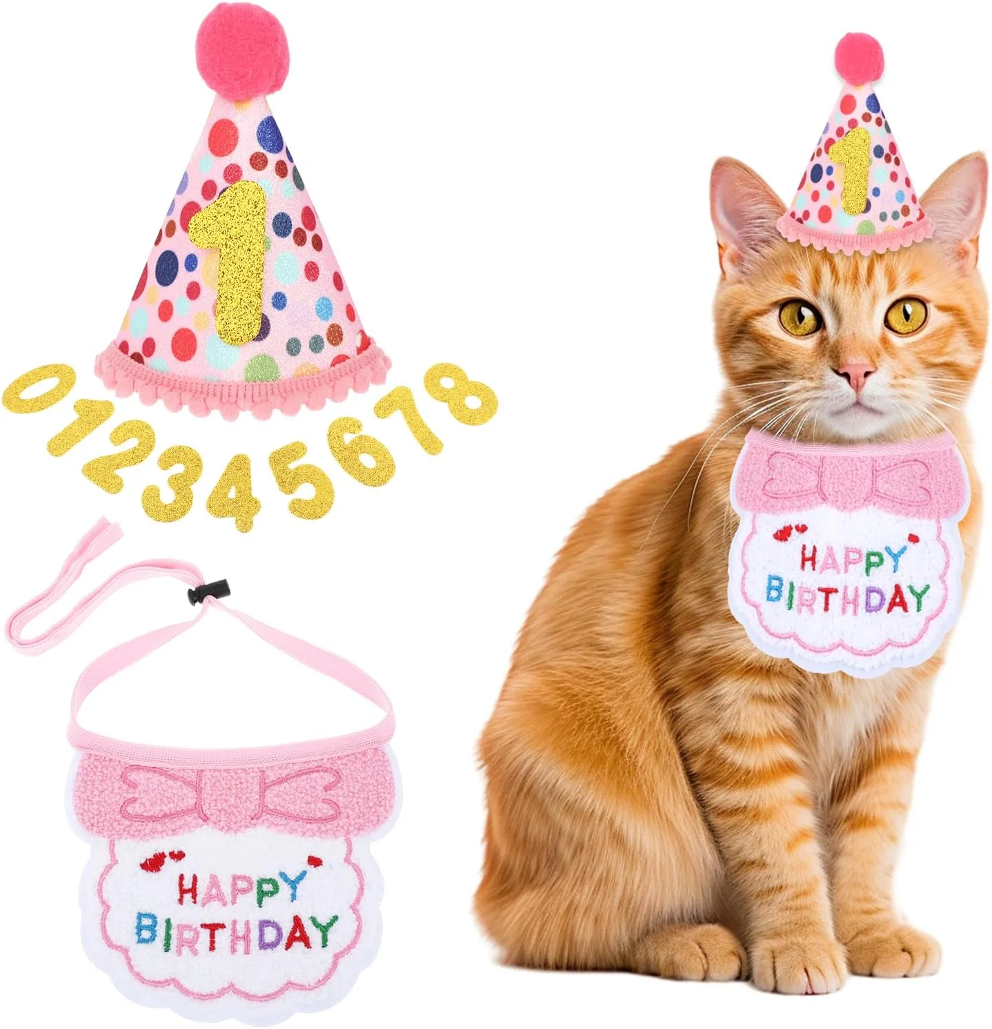 لوازم جشن تولد گربه پتولا، ست کلاه و شال گردن تولد حیوانات خانگی، کلاه دستمال سر بچه گربه، بنر تولد حیوانات خانگی شخصی سازی شده، لباس و تزئینات تولد سگ های کوچک به همراه 10 عدد برای لوازم مهمانی لوازم جشن تولد گربه پتولا، ست کلاه و شال گردن تولد حیوانات خانگی، کلاه دستمال سر بچه گربه، بنر تولد حیوانات خانگی شخصی سازی شده، لباس و تزئینات تولد سگ های کوچک به همراه 10 عدد برای لوازم مهمانی