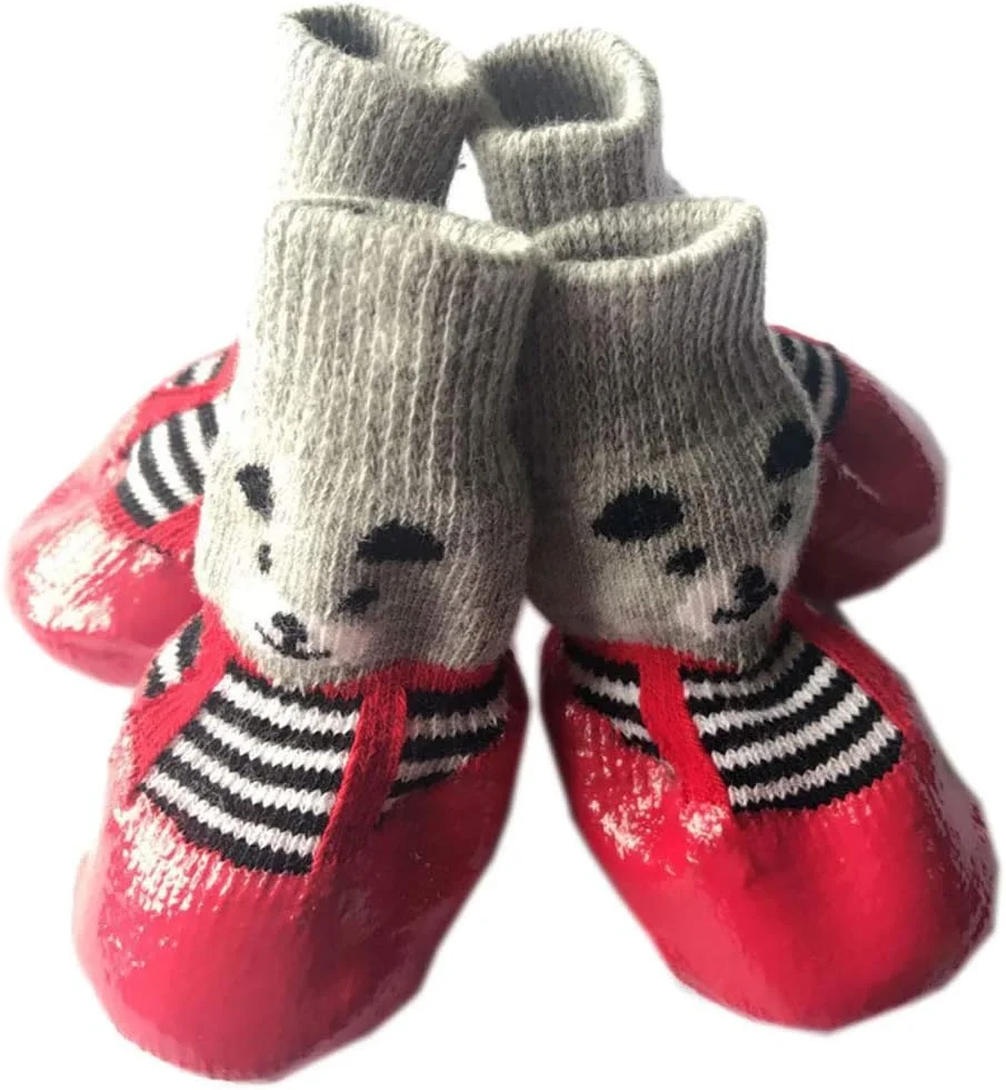 4 عدد محافظ پای سگ، جوراب سگ ضد لغزش، کفش بارانی برای سگ های کوچک با بند شانه قابل تنظیم، ست 4 عددی، ساخته شده از لاستیک، تمیز کردن و شستشو آسان (#6) 4 عدد محافظ پای سگ، جوراب سگ ضد لغزش، کفش بارانی برای سگ های کوچک با بند شانه قابل تنظیم، ست 4 عددی، ساخته شده از لاستیک، تمیز کردن و شستشو آسان (#6)