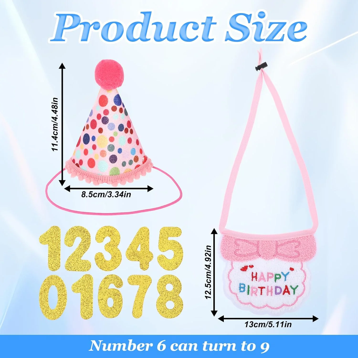 لوازم جشن تولد گربه پتولا، ست کلاه و شال گردن تولد حیوانات خانگی، کلاه دستمال سر بچه گربه، بنر تولد حیوانات خانگی شخصی سازی شده، لباس و تزئینات تولد سگ های کوچک به همراه 10 عدد برای لوازم مهمانی