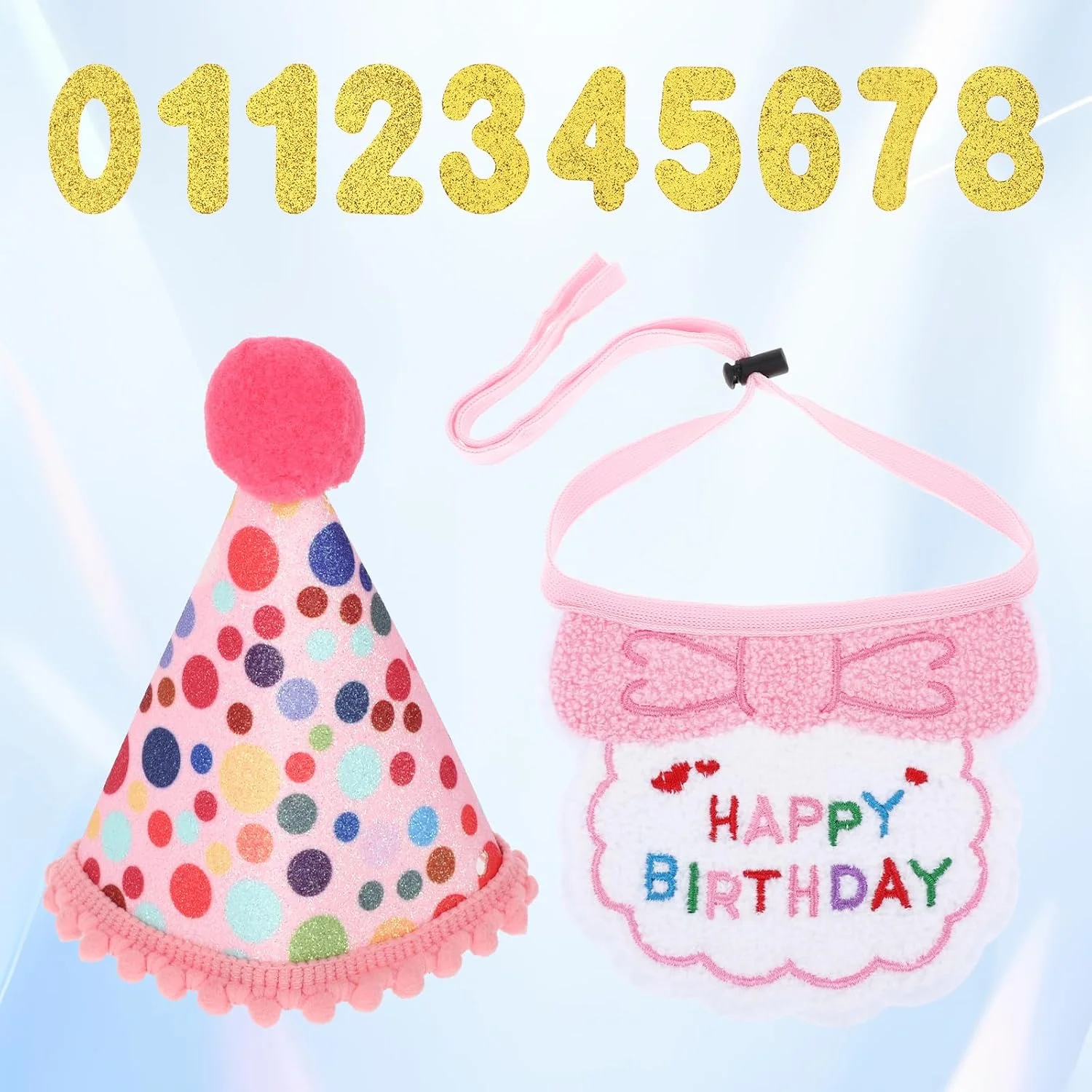 لوازم جشن تولد گربه پتولا، ست کلاه و شال گردن تولد حیوانات خانگی، کلاه دستمال سر بچه گربه، بنر تولد حیوانات خانگی شخصی سازی شده، لباس و تزئینات تولد سگ های کوچک به همراه 10 عدد برای لوازم مهمانی