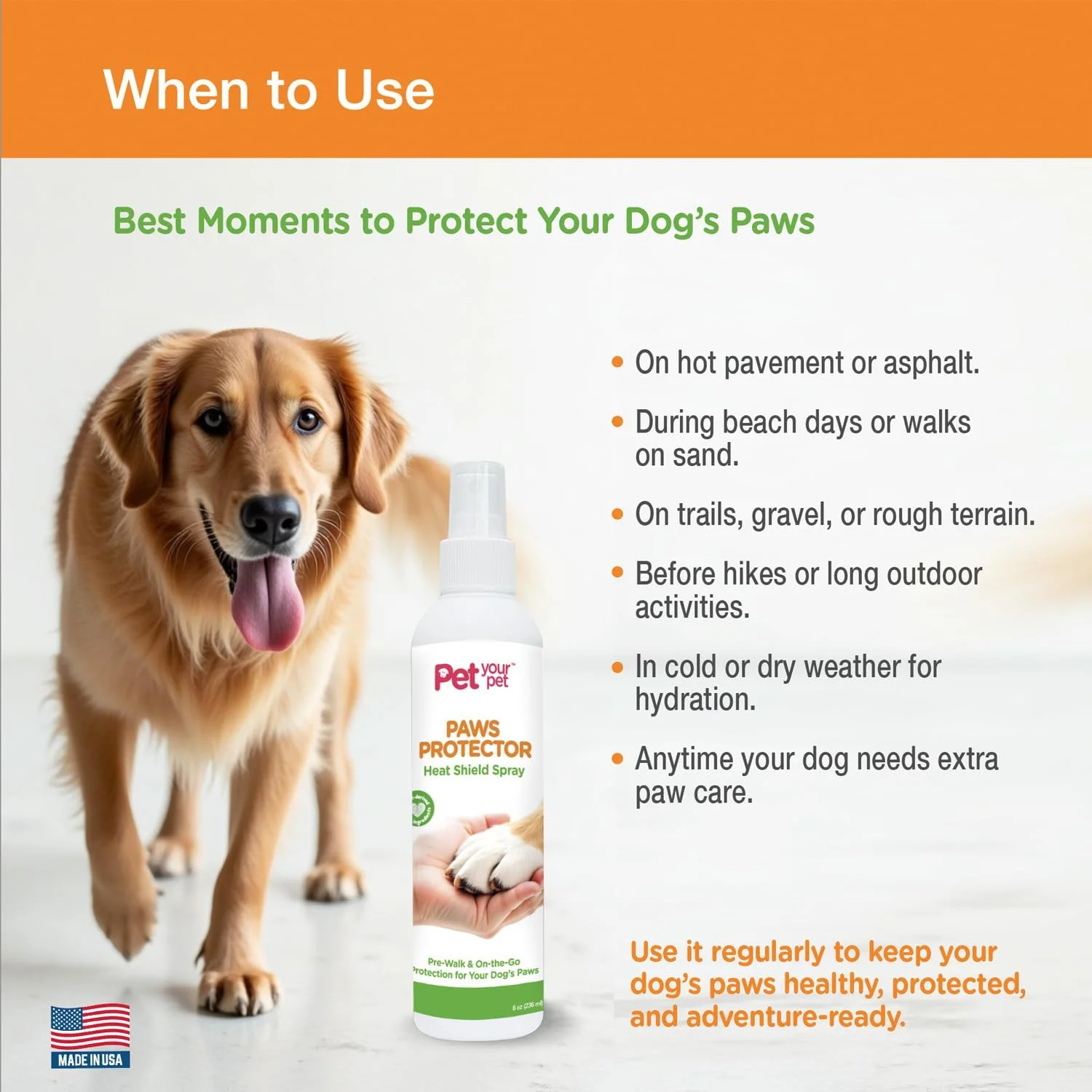 اسپری محافظ پنجه سگ کیان داریا، محافظت غیر سمی از پنجه برای پیاده روهای داغ، زمین های ناهموار و شن، ساخت آمریکا، پنجه ها را نرم و مرطوب نگه می دارد.