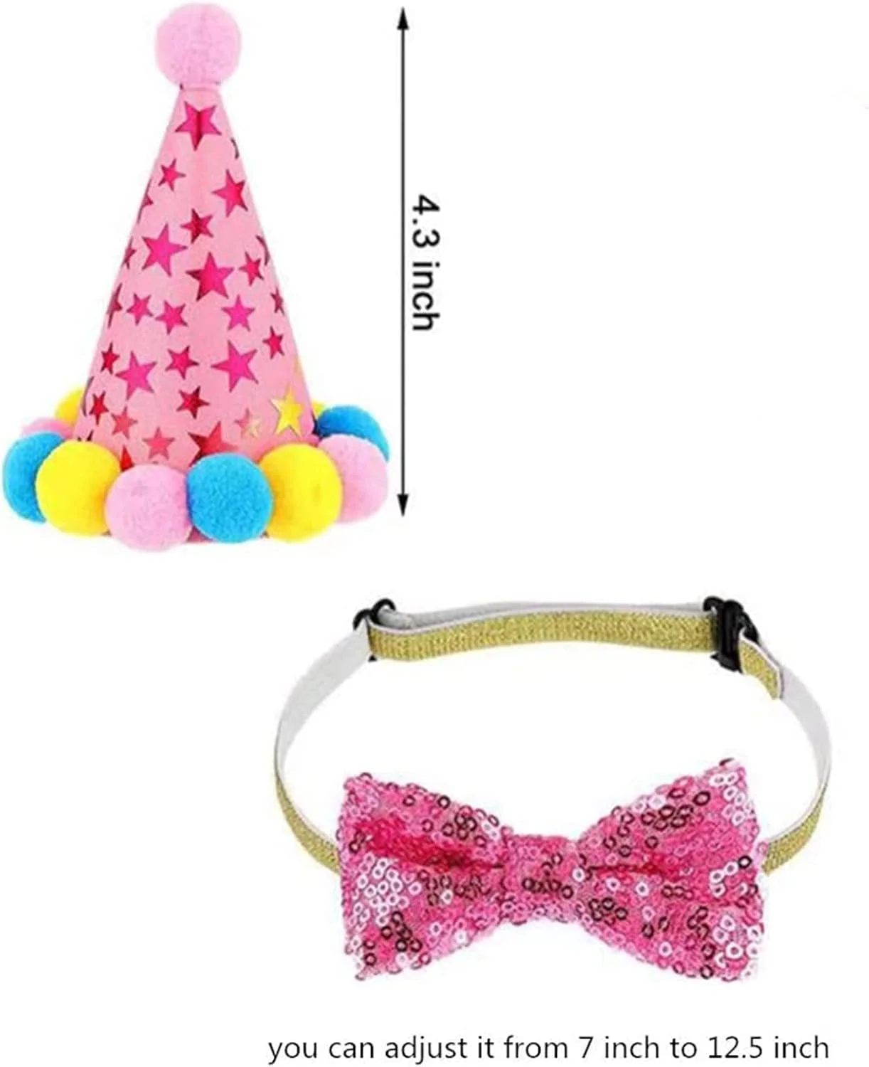 دستمال گردن تولد سگ پروکسیما دایرکت و کلاه مهمانی تولد سگ دخترانه با پاپیون سگ زیبا و بادکنک برای سگ های کوچک و متوسط