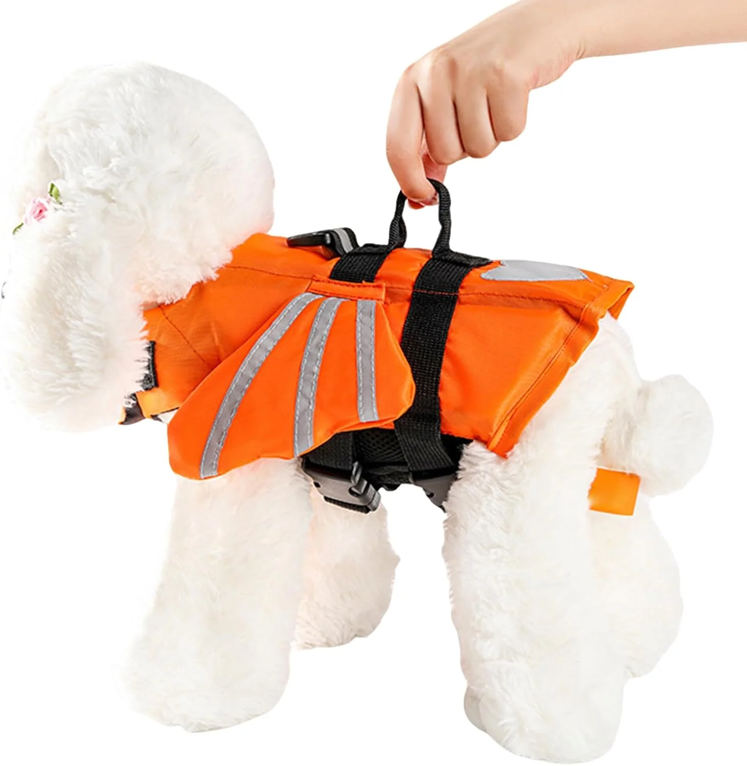 لباس شنا سگ، لباس شنا ایمنی آب | جلیقه شناور بازتابنده قابل تنظیم برای نجات توله سگ، قایق سواری، استخر شنا، ساحل، حیوان خانگی در فضای باز