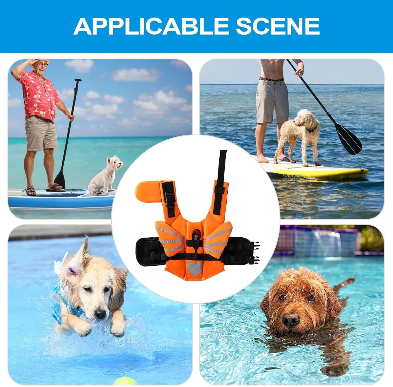 مایو شنا سگ | مایو نجات غریق حیوانات خانگی، ژاکت شناور بازتابنده قابل تنظیم برای نجات سگ در استخر، قایق سواری، ساحل و فعالیت های فضای باز مایو شنا سگ | مایو نجات غریق حیوانات خانگی، ژاکت شناور بازتابنده قابل تنظیم برای نجات سگ در استخر، قایق سواری، ساحل و فعالیت های فضای باز