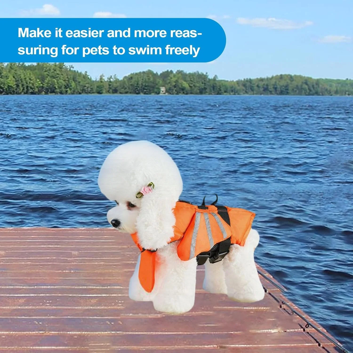 لباس شنا سگ | لباس شنا شناور با قابلیت دید بالا - ژاکت شناور بازتابنده قابل تنظیم برای نجات سگ در استخر، قایق سواری، ساحل و فعالیت های فضای باز لباس شنا سگ | لباس شنا شناور با قابلیت دید بالا - ژاکت شناور بازتابنده قابل تنظیم برای نجات سگ در استخر، قایق سواری، ساحل و فعالیت های فضای باز