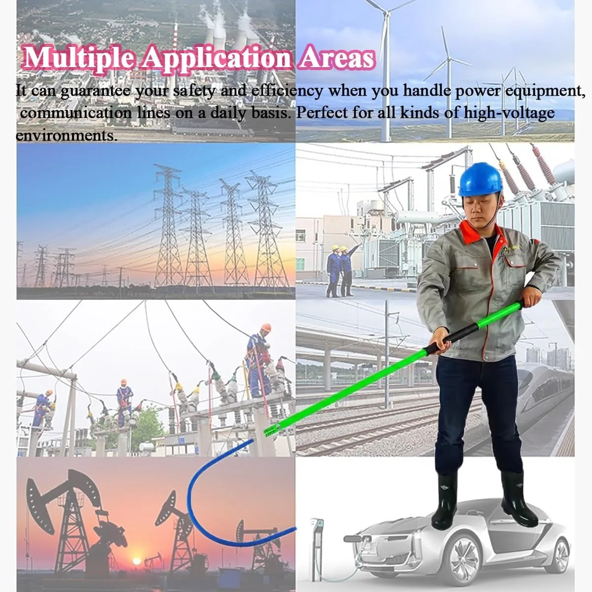 قلاب نجات عایق سبک وزن، میله نجات ولتاژ بالا قابل حمل / میله نجات غریق / کیت نجات / قلاب کشیدن، ابزار نجات تجهیزات الکتریکی اضطراری ولتاژ بالا