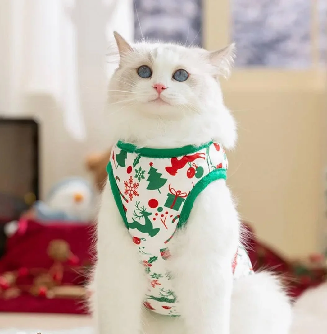 لباس کریسمس حیوانات خانگی ZOpet، لباس گربه و سگ، لباس رنگی فوق العاده زیبا برای سگ و بچه گربه