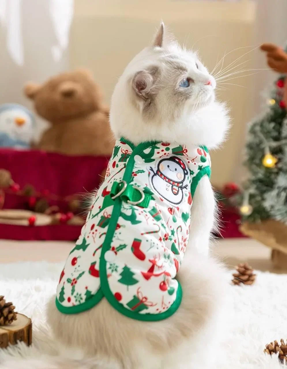 لباس کریسمس حیوانات خانگی ZOpet، لباس گربه و سگ، لباس رنگی فوق العاده زیبا برای سگ و بچه گربه