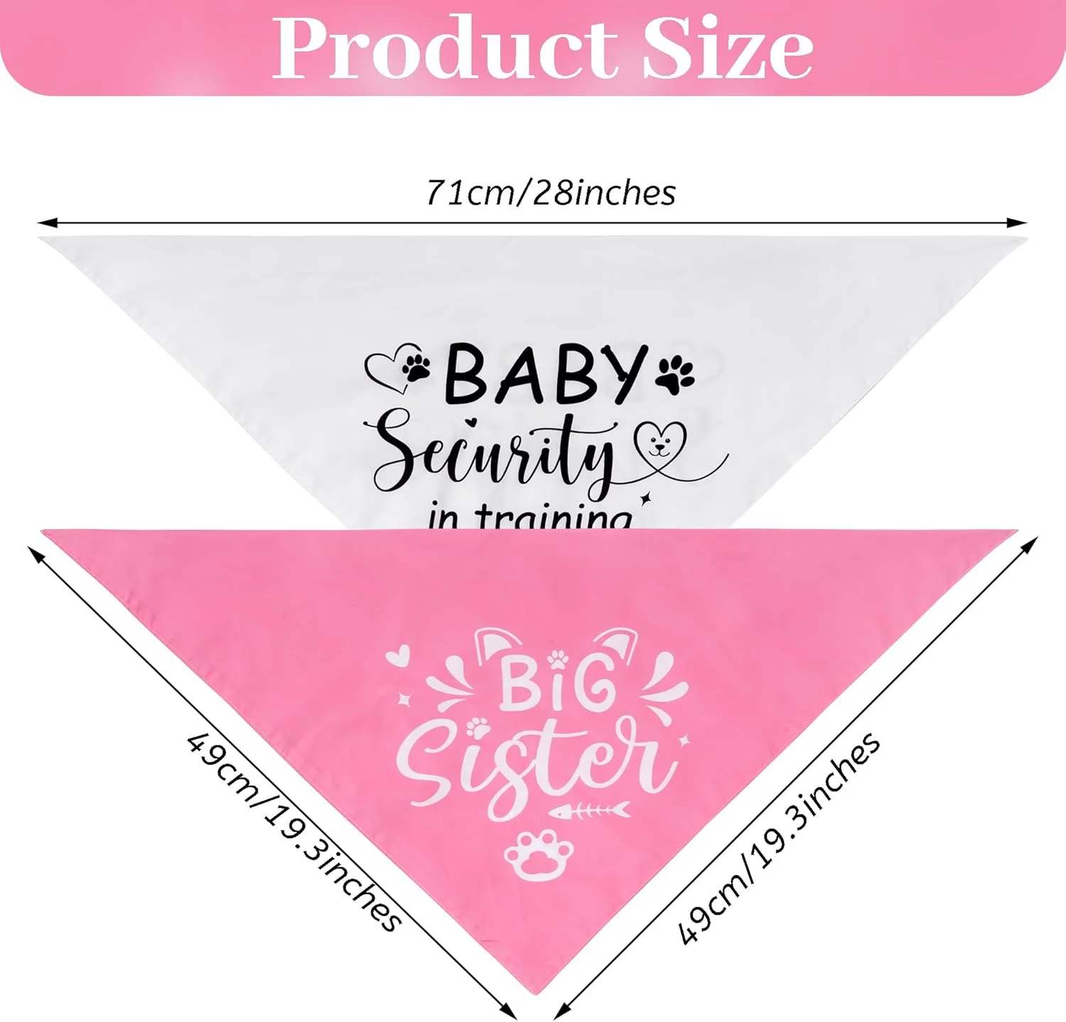 Yymobt دستمال گردن سگ خواهر بزرگ، 2 عدد دستمال گردن سگ برای اعلام بارداری، امنیت کودک در حال آموزش، دستمال گردن چاپی سگ، روسری مثلثی قابل تنظیم، روسری حیوانات خانگی برای سگ های متوسط و بزرگ، ایده های رونمایی از بارداری Yymobt دستمال گردن سگ خواهر بزرگ، 2 عدد دستمال گردن سگ برای اعلام بارداری، امنیت کودک در حال آموزش، دستمال گردن چاپی سگ، روسری مثلثی قابل تنظیم، روسری حیوانات خانگی برای سگ های متوسط و بزرگ، ایده های رونمایی از بارداری