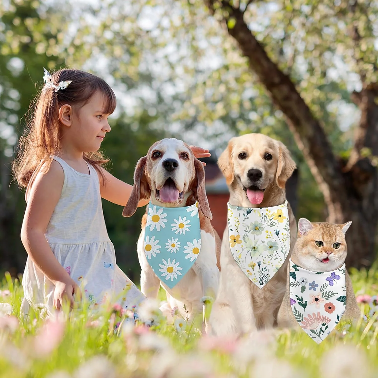 دستمال گردن سگ یوبو طرح بهاری 3 عددی