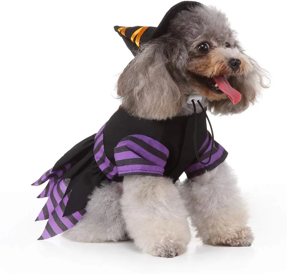 لباس جادوگر سگ و گربه Yoption با کلاه جادویی، هودی لباس هالووین و کریسمس حیوانات خانگی، لباس های خنده دار برای توله سگ ها (L) لباس جادوگر سگ و گربه Yoption با کلاه جادویی، هودی لباس هالووین و کریسمس حیوانات خانگی، لباس های خنده دار برای توله سگ ها (L)