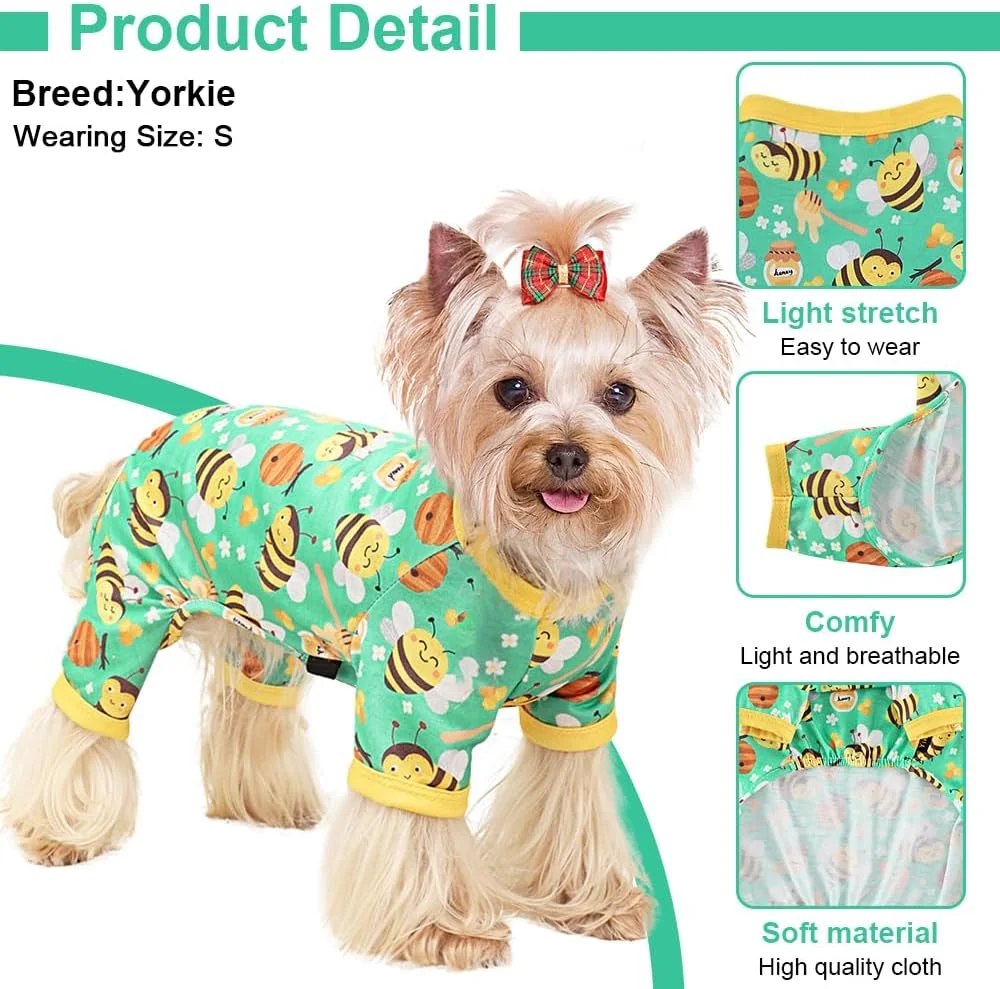 لباس خواب سگ Yikeyo، مناسب سگ های سایز متوسط، لباس سرهمی سگ نخی و کشی، لباس خواب سگ برای سگ های ماده و نر سایز متوسط، لباس راحتی سگ برای بهار و تابستان، لباس خواب سگ برای سگ های سایز متوسط (زنبوری سبز، M) لباس خواب سگ Yikeyo، مناسب سگ های سایز متوسط، لباس سرهمی سگ نخی و کشی، لباس خواب سگ برای سگ های ماده و نر سایز متوسط، لباس راحتی سگ برای بهار و تابستان، لباس خواب سگ برای سگ های سایز متوسط (زنبوری سبز، M)