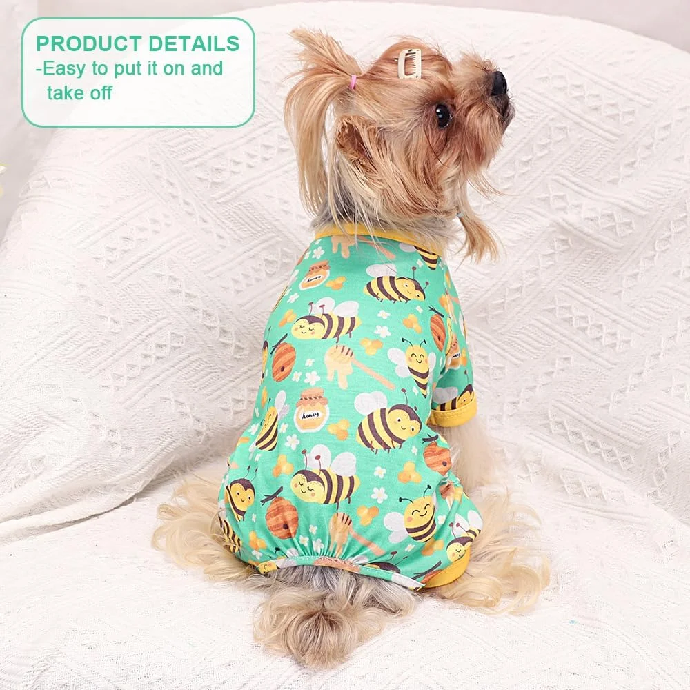 لباس خواب سگ Yikeyo، مناسب سگ های سایز متوسط، لباس سرهمی سگ نخی و کشی، لباس خواب سگ برای سگ های ماده و نر سایز متوسط، لباس راحتی سگ برای بهار و تابستان، لباس خواب سگ برای سگ های سایز متوسط (زنبوری سبز، M) لباس خواب سگ Yikeyo، مناسب سگ های سایز متوسط، لباس سرهمی سگ نخی و کشی، لباس خواب سگ برای سگ های ماده و نر سایز متوسط، لباس راحتی سگ برای بهار و تابستان، لباس خواب سگ برای سگ های سایز متوسط (زنبوری سبز، M)