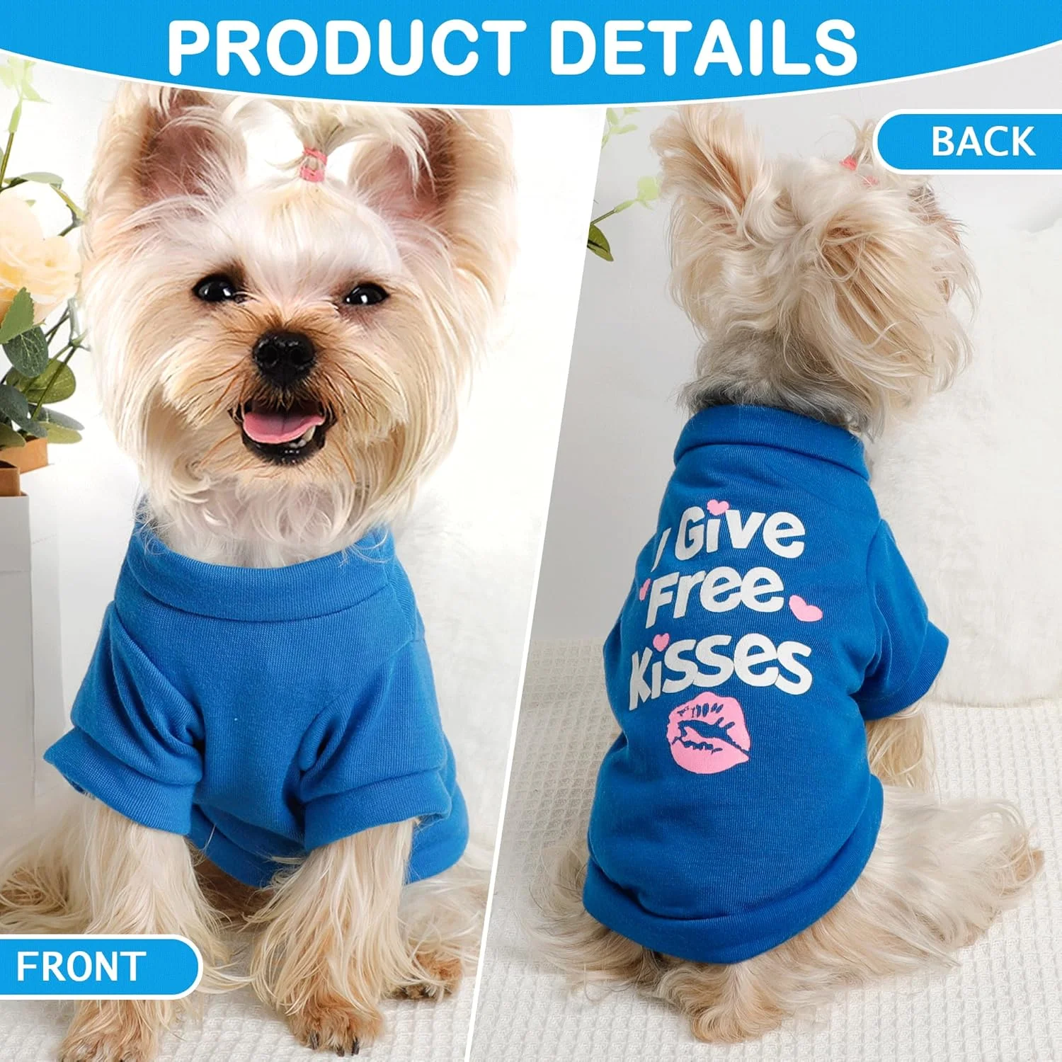 لباس سگ توله سگ Yikeyo برای سگ های کوچک پسرانه پیراهن تابستانی برای چیواوا یورکی لباس حیوانات خانگی نر جلیقه لباس خنده دار پیراهن سگ تی شرت برای سگ های کوچک (4 عدد/عشق، بوسه های رایگان، عزیزم، خوردن خواب، بزرگ) لباس سگ توله سگ Yikeyo برای سگ های کوچک پسرانه پیراهن تابستانی برای چیواوا یورکی لباس حیوانات خانگی نر جلیقه لباس خنده دار پیراهن سگ تی شرت برای سگ های کوچک (4 عدد/عشق، بوسه های رایگان، عزیزم، خوردن خواب، بزرگ)