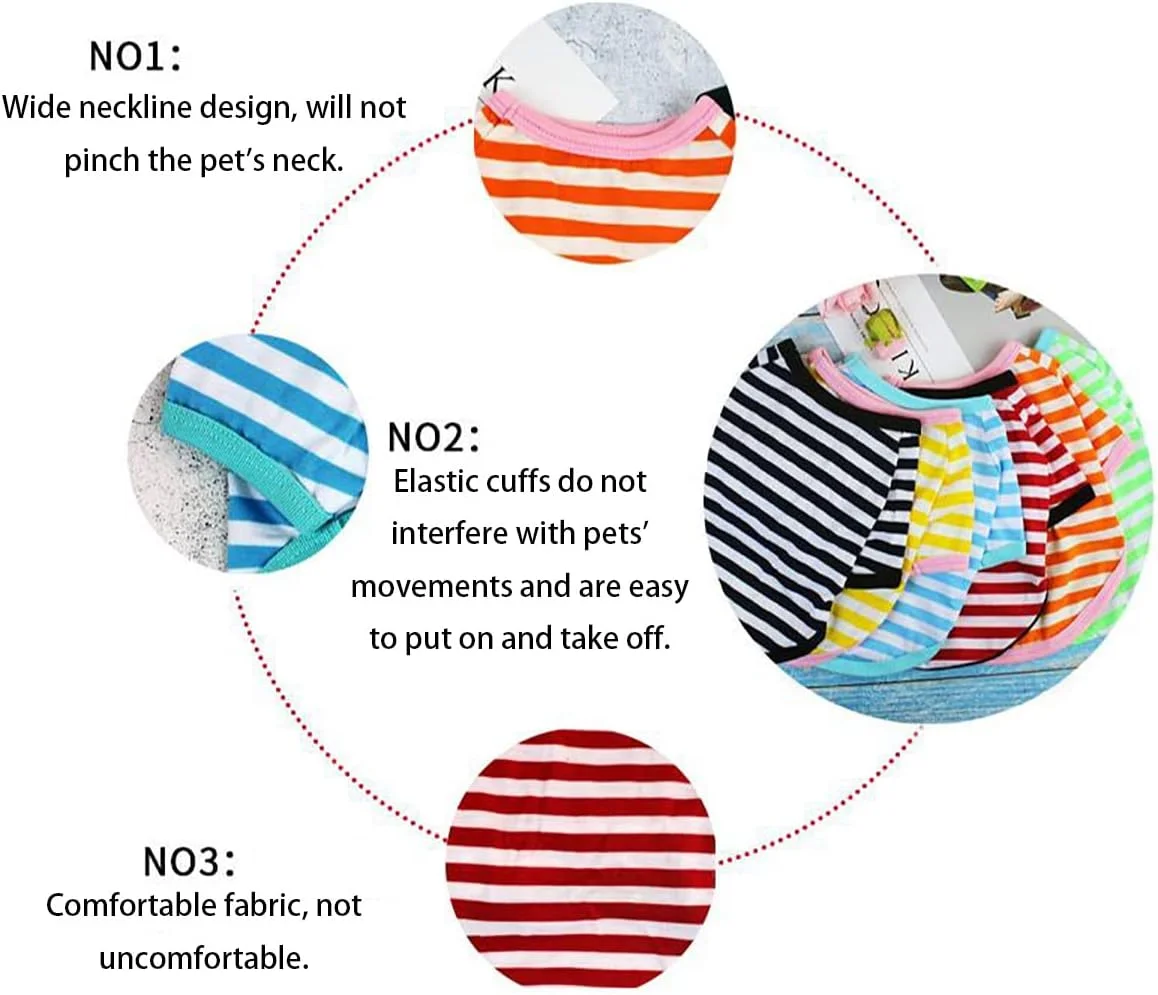 ست 2 عددی تیشرت سگ YHRY، لباس راه راه سگ، جلیقه کشی توله سگ، تیشرت سبک وزن حیوانات خانگی، لباس تنفسی حیوانات خانگی، لباس سگ توله سگ مناسب برای سگ های کوچک تا متوسط، مشکی، قرمز، XL