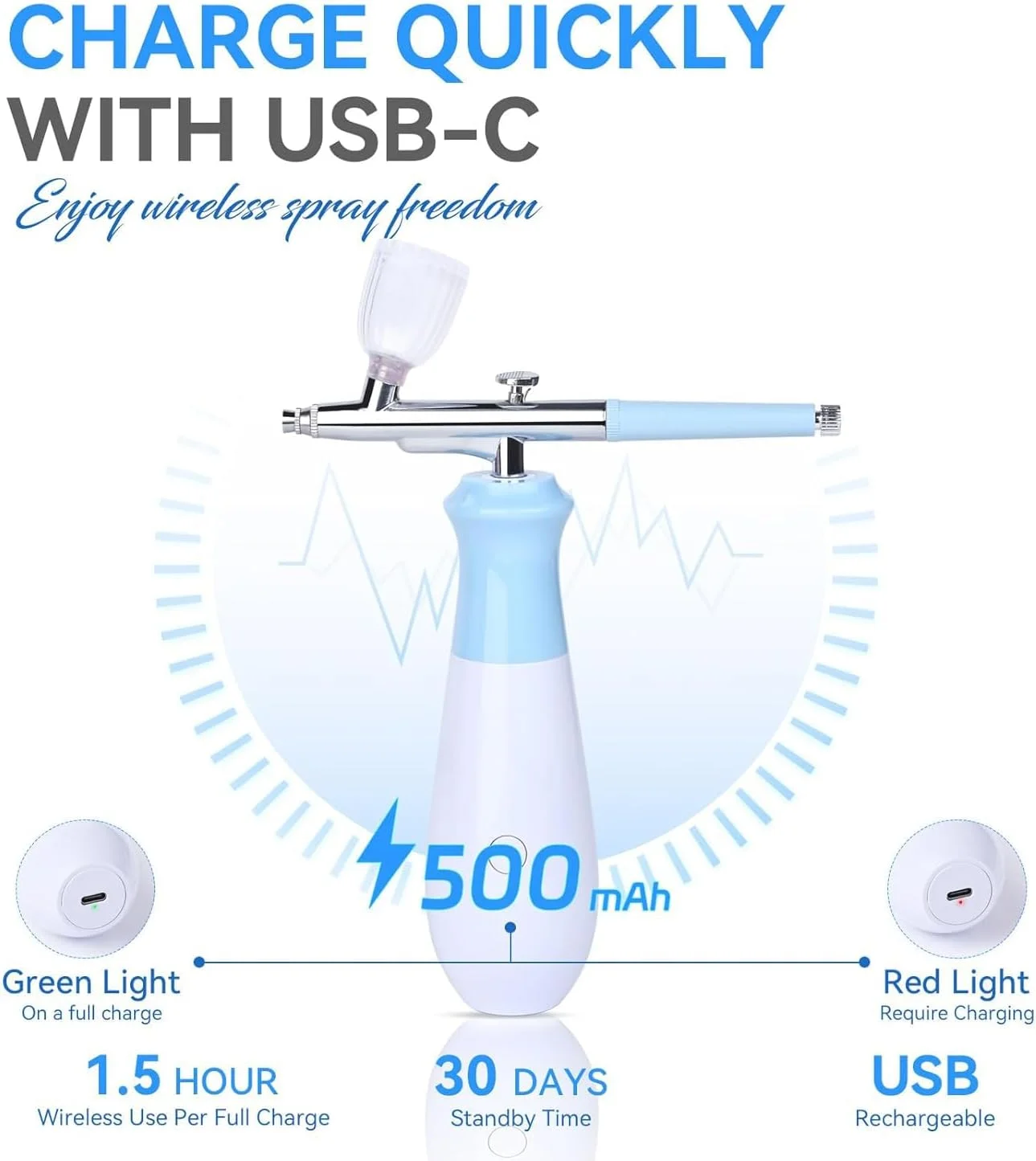 کیت ایربراش برای ناخن، دستگاه ایربراش شارژی 25 PSI فشار قوی بی سیم، 3 حالت قابل تنظیم با نازل نانو 0.3 میلی متری برای نقاشی، مدل سازی، تزئین کیک، شیرینی پزی، آرایش و طراحی ناخن کیت ایربراش برای ناخن، دستگاه ایربراش شارژی 25 PSI فشار قوی بی سیم، 3 حالت قابل تنظیم با نازل نانو 0.3 میلی متری برای نقاشی، مدل سازی، تزئین کیک، شیرینی پزی، آرایش و طراحی ناخن