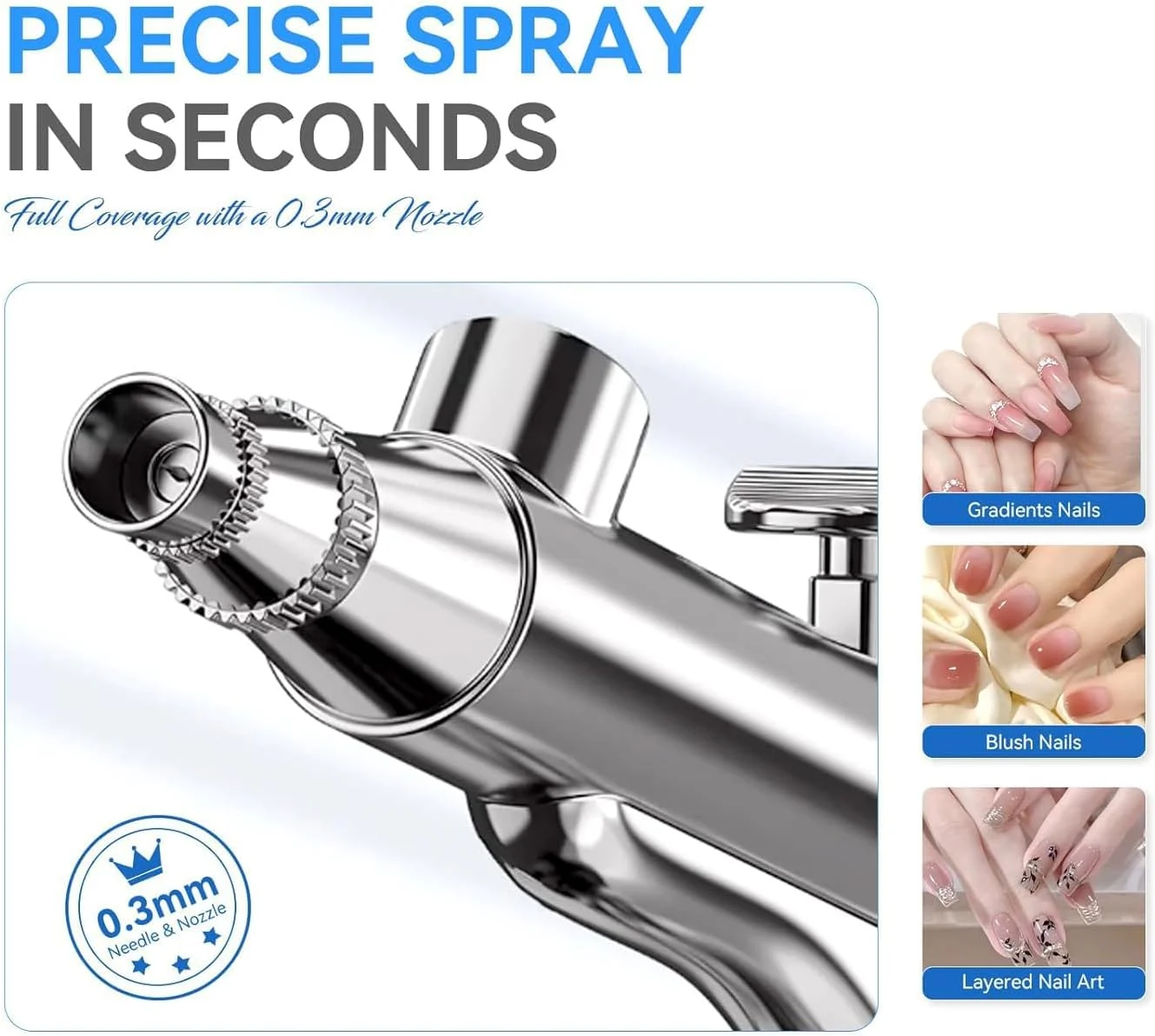 کیت ایربراش برای ناخن، دستگاه ایربراش شارژی 25 PSI فشار قوی بی سیم، 3 حالت قابل تنظیم با نازل نانو 0.3 میلی متری برای نقاشی، مدل سازی، تزئین کیک، شیرینی پزی، آرایش و طراحی ناخن کیت ایربراش برای ناخن، دستگاه ایربراش شارژی 25 PSI فشار قوی بی سیم، 3 حالت قابل تنظیم با نازل نانو 0.3 میلی متری برای نقاشی، مدل سازی، تزئین کیک، شیرینی پزی، آرایش و طراحی ناخن