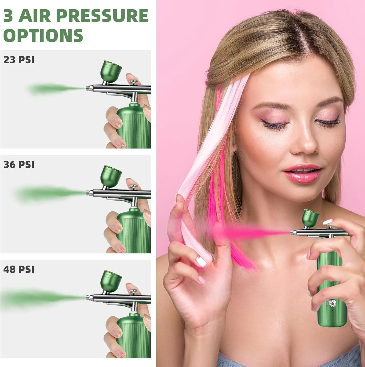 کیت ایربراش BIGTHREE با کمپرسور، ست ایر براش با نازل و برس تمیز کننده قابل شارژ، قابل حمل، غیر مسدود کننده، مناسب برای مو و ناخن، تزیین کیک، آرایش کیت ایربراش BIGTHREE با کمپرسور، ست ایر براش با نازل و برس تمیز کننده قابل شارژ، قابل حمل، غیر مسدود کننده، مناسب برای مو و ناخن، تزیین کیک، آرایش