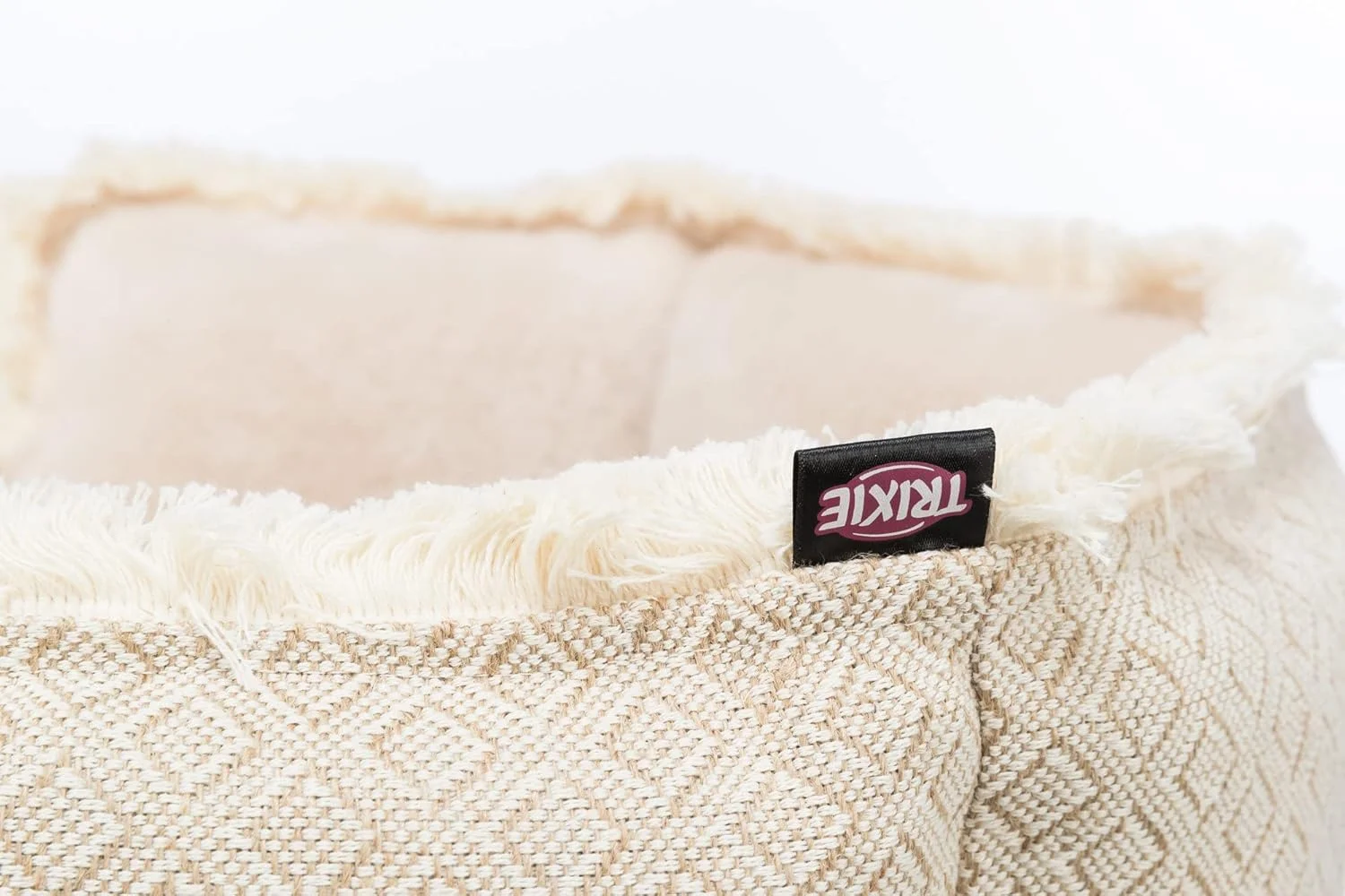 تخت سبدی بوهمی سگ تریکسی - بژ/80X80 سانتی متر تخت سبدی بوهمی سگ تریکسی - بژ/80X80 سانتی متر