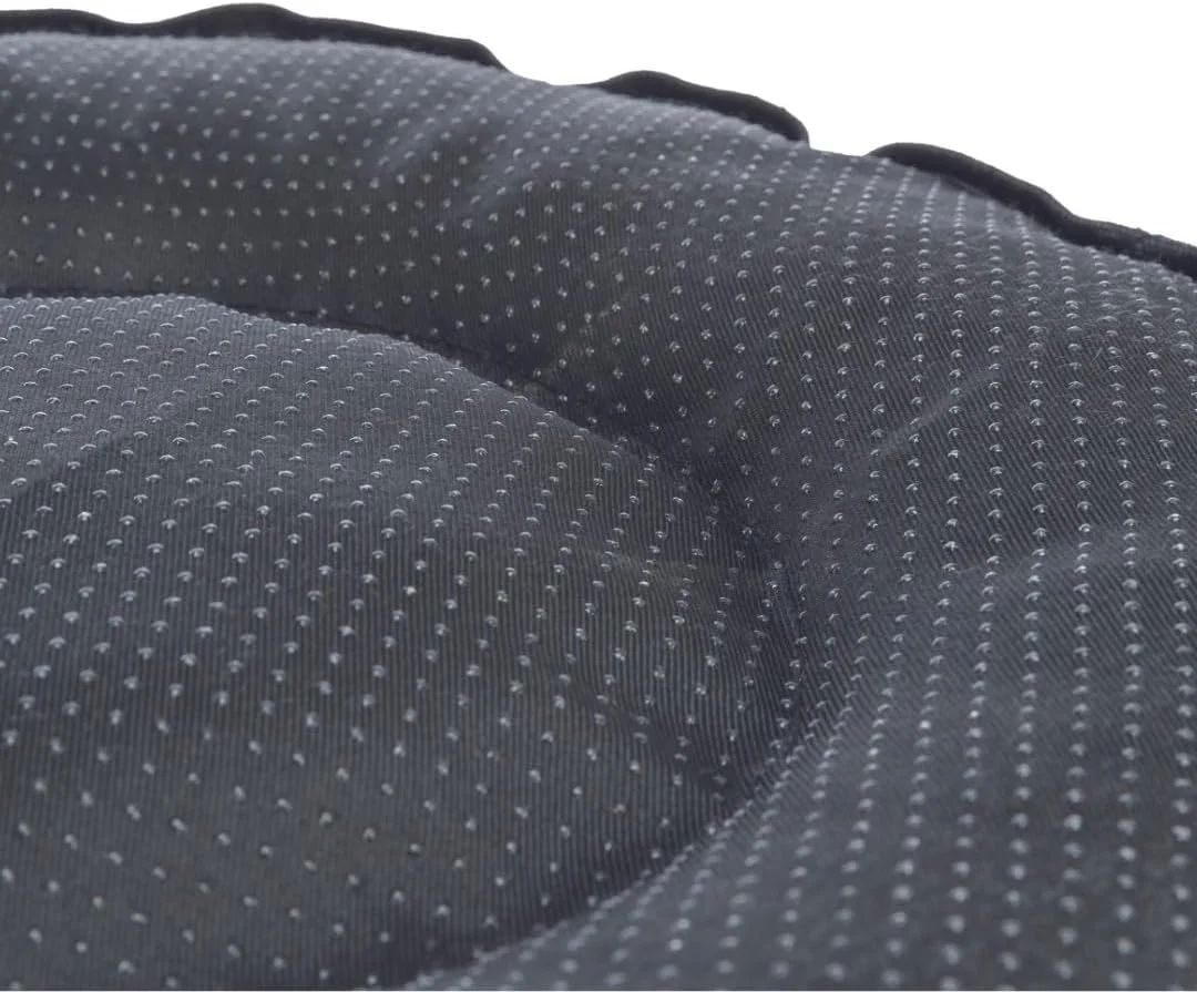 تخت سگ تریکسی مدل BE Nordic Föhr، قطر 50 سانتی متر، رنگ مشکی/ماسه ای - سبد مربعی سگ برای سگ های کوچک و بزرگ - سبد سگ دنج با دسته حمل کاربردی - نرم و قابل شستشو - 36593