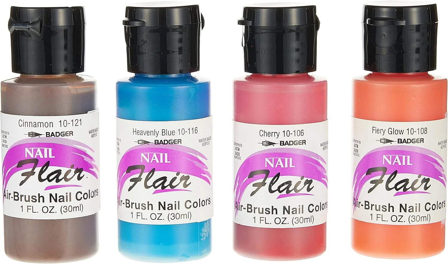 مجموعه رنگ ایربراش ناخن BADGER Nail Flair، ۱۲ رنگ مجموعه رنگ ایربراش ناخن BADGER Nail Flair، ۱۲ رنگ