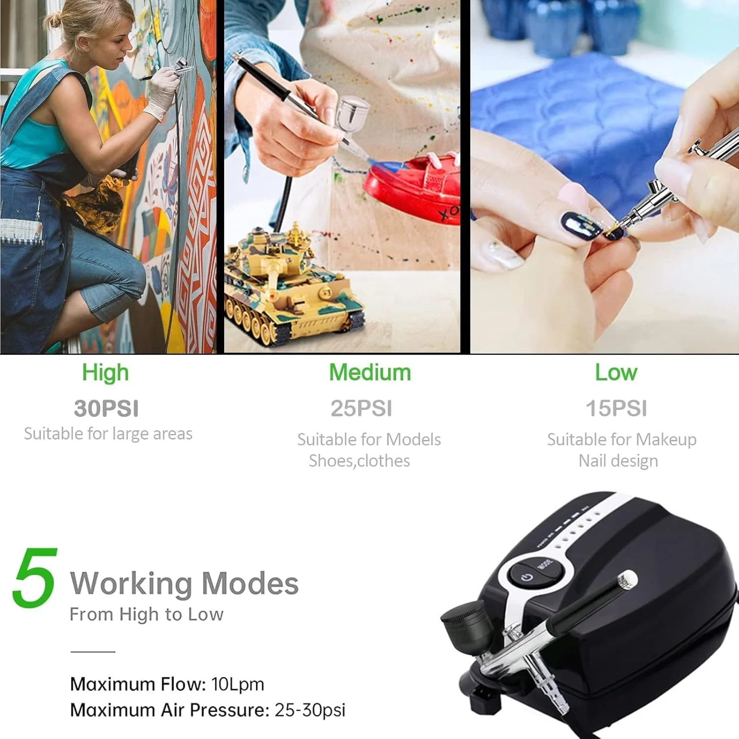 ایربراش، کیت ایربراش 30PSI، ست ایربراش چند منظوره با کمپرسور برای نقاشی، ست ایربراش قابل حمل برای آرایش، هنر، نقاشی، صنایع دستی، تزئین کیک، طراحی ناخن، آرایشگری - استاندارد بریتانیا ایربراش، کیت ایربراش 30PSI، ست ایربراش چند منظوره با کمپرسور برای نقاشی، ست ایربراش قابل حمل برای آرایش، هنر، نقاشی، صنایع دستی، تزئین کیک، طراحی ناخن، آرایشگری - استاندارد بریتانیا