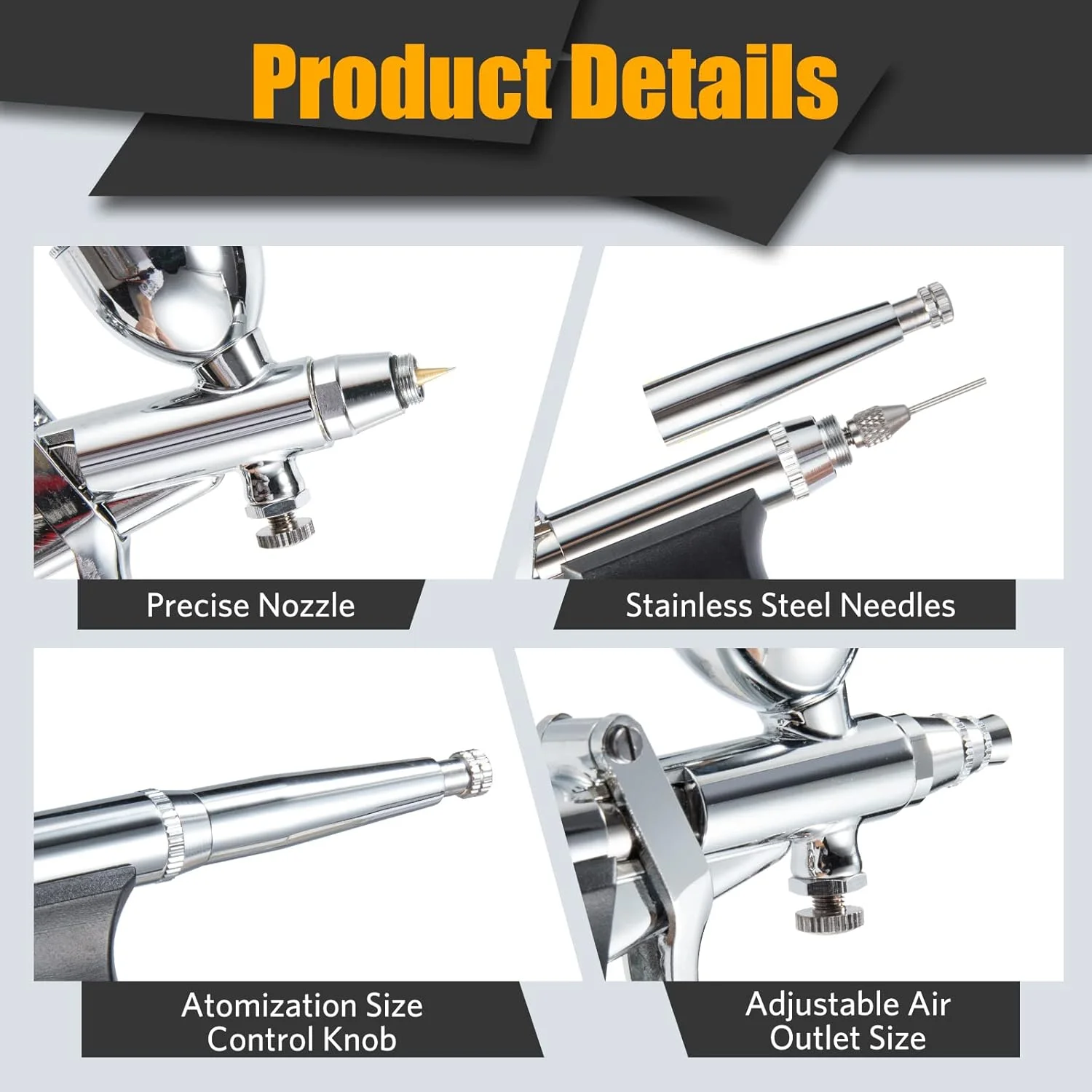 کیت ایربراش BetyBedy، ست رنگ آمیزی ایر براش، تفنگ ایربراش با ماشه دوگانه با سوزن های 0.3mm/0.5mm/0.8mm، فنجان رنگ 2cc/5cc/13cc، ست ابزار اسپری ایربراش برای نقاشی ناخن، کیک، تاتو و آرایش کیت ایربراش BetyBedy، ست رنگ آمیزی ایر براش، تفنگ ایربراش با ماشه دوگانه با سوزن های 0.3mm/0.5mm/0.8mm، فنجان رنگ 2cc/5cc/13cc، ست ابزار اسپری ایربراش برای نقاشی ناخن، کیک، تاتو و آرایش