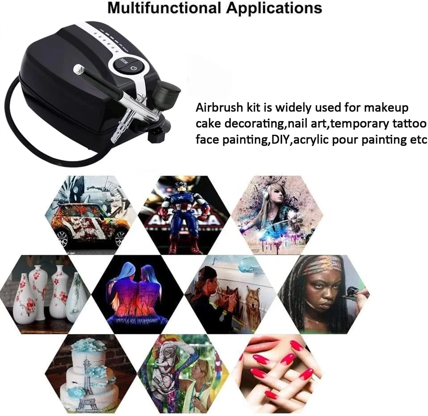 ایربراش، کیت ایربراش 30PSI، ست ایربراش چند منظوره با کمپرسور برای نقاشی، ست ایربراش قابل حمل برای آرایش، هنر، نقاشی، صنایع دستی، تزئین کیک، طراحی ناخن، آرایشگری - استاندارد بریتانیا ایربراش، کیت ایربراش 30PSI، ست ایربراش چند منظوره با کمپرسور برای نقاشی، ست ایربراش قابل حمل برای آرایش، هنر، نقاشی، صنایع دستی، تزئین کیک، طراحی ناخن، آرایشگری - استاندارد بریتانیا