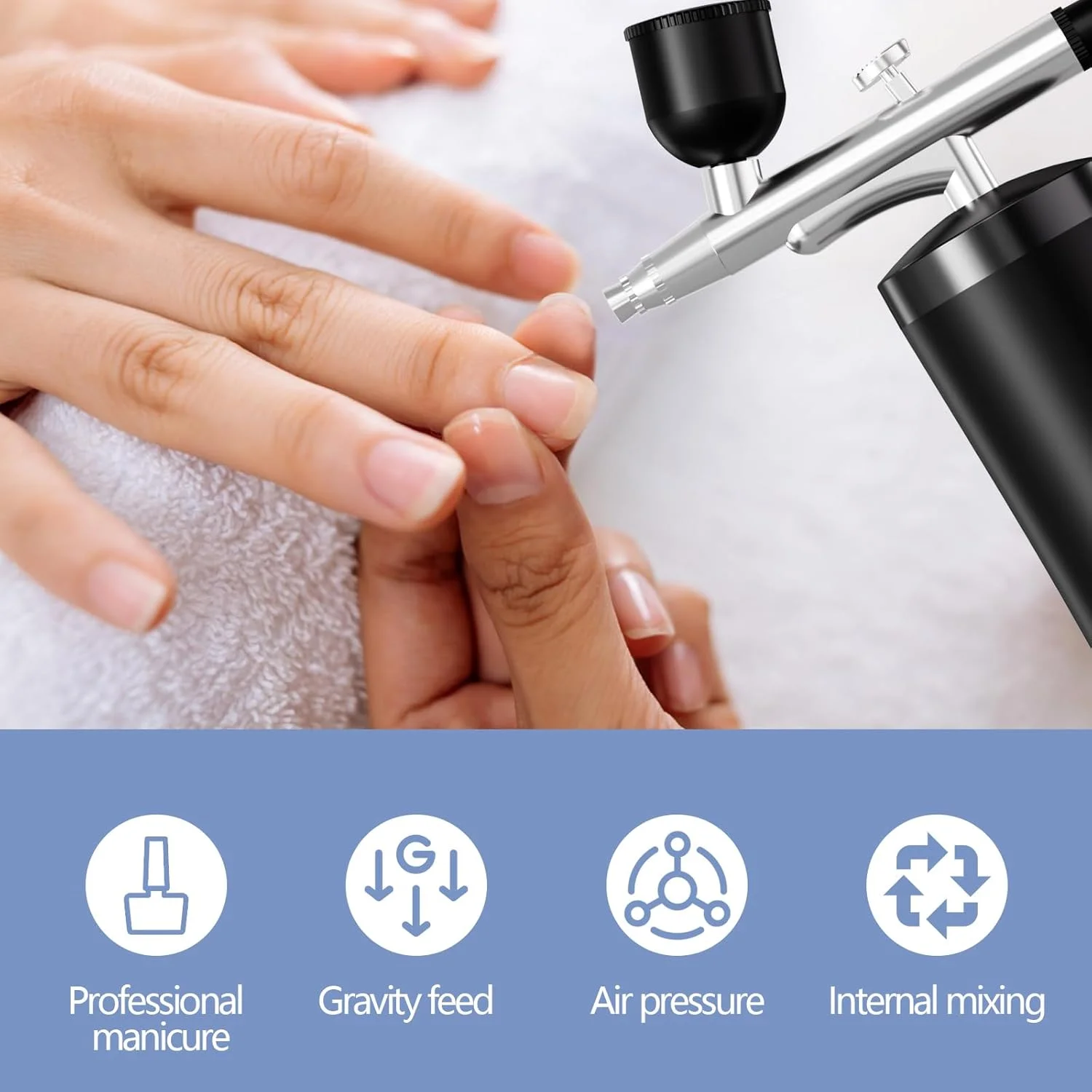 کیت ایربراش با کمپرسور 48PSI قابل شارژ، ست ایربراش فشار قوی بی سیم با نازل 0.3 میلی متری برای نقاشی، طراحی ناخن، تزیین کیک، آرایش، مدل سازی (مشکی) کیت ایربراش با کمپرسور 48PSI قابل شارژ، ست ایربراش فشار قوی بی سیم با نازل 0.3 میلی متری برای نقاشی، طراحی ناخن، تزیین کیک، آرایش، مدل سازی (مشکی)