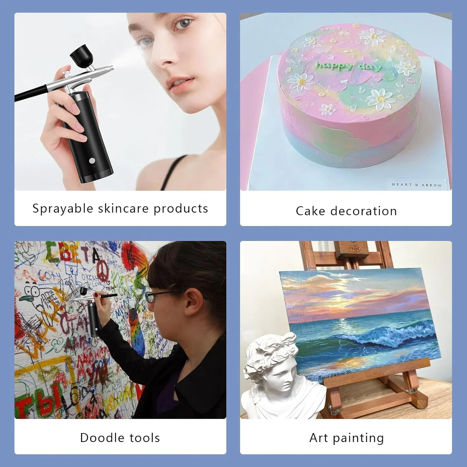 کیت ایربراش با کمپرسور 48PSI قابل شارژ، ست ایربراش فشار قوی بی سیم با نازل 0.3 میلی متری برای نقاشی، طراحی ناخن، تزیین کیک، آرایش، مدل سازی (مشکی) کیت ایربراش با کمپرسور 48PSI قابل شارژ، ست ایربراش فشار قوی بی سیم با نازل 0.3 میلی متری برای نقاشی، طراحی ناخن، تزیین کیک، آرایش، مدل سازی (مشکی)