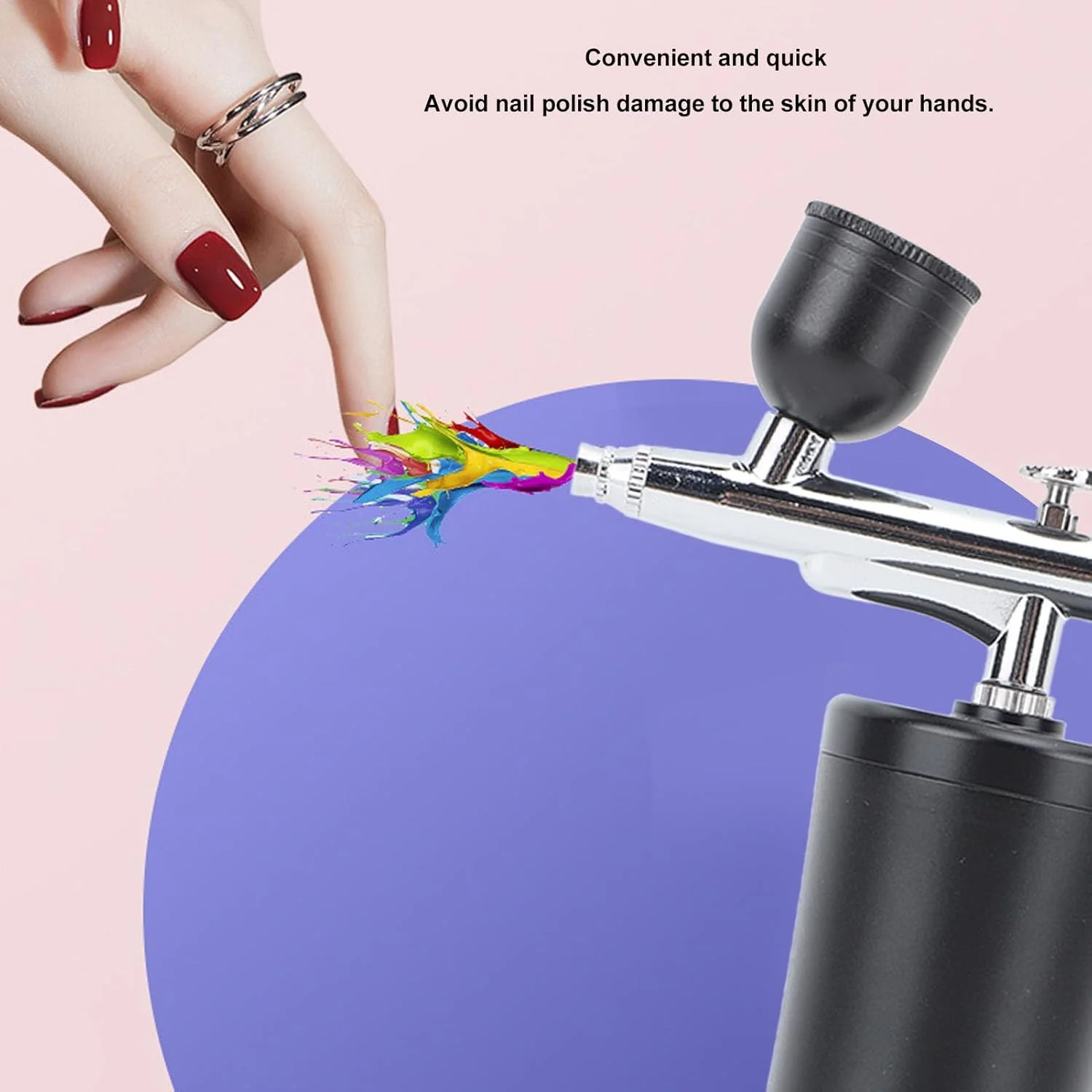 کیت ایربراش بی سیم Cryfokt، تفنگ ایربراش فشار قوی 30PSI با شلنگ، ایربراش بی سیم دستی قابل شارژ برای هنر ناخن، نقاشی، تزیین کیک، مدل، آرایش، آرایشگری (مشکی) کیت ایربراش بی سیم Cryfokt، تفنگ ایربراش فشار قوی 30PSI با شلنگ، ایربراش بی سیم دستی قابل شارژ برای هنر ناخن، نقاشی، تزیین کیک، مدل، آرایش، آرایشگری (مشکی)