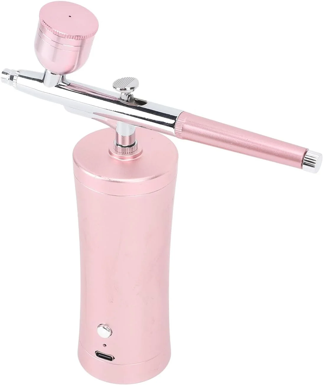 کیت ایربراش برقی Cryfokt 30PSI، ست ایربراش شارژی با بطری اسپری، دستگاه ایربراش ناخن پرفشار چند منظوره برای طراحی ناخن، آرایش، نقاشی، تزیین کیک (صورتی)
