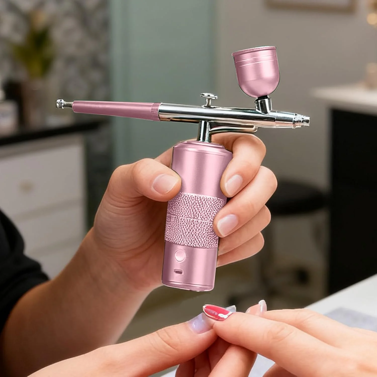 ایر براش ناخن، ایربراش بی سیم، ست اسپری رنگ بی سیم برای مو، کفش، هنر گرافیتی، کیک، دکوراسیون خودرو، آرایش، مدل