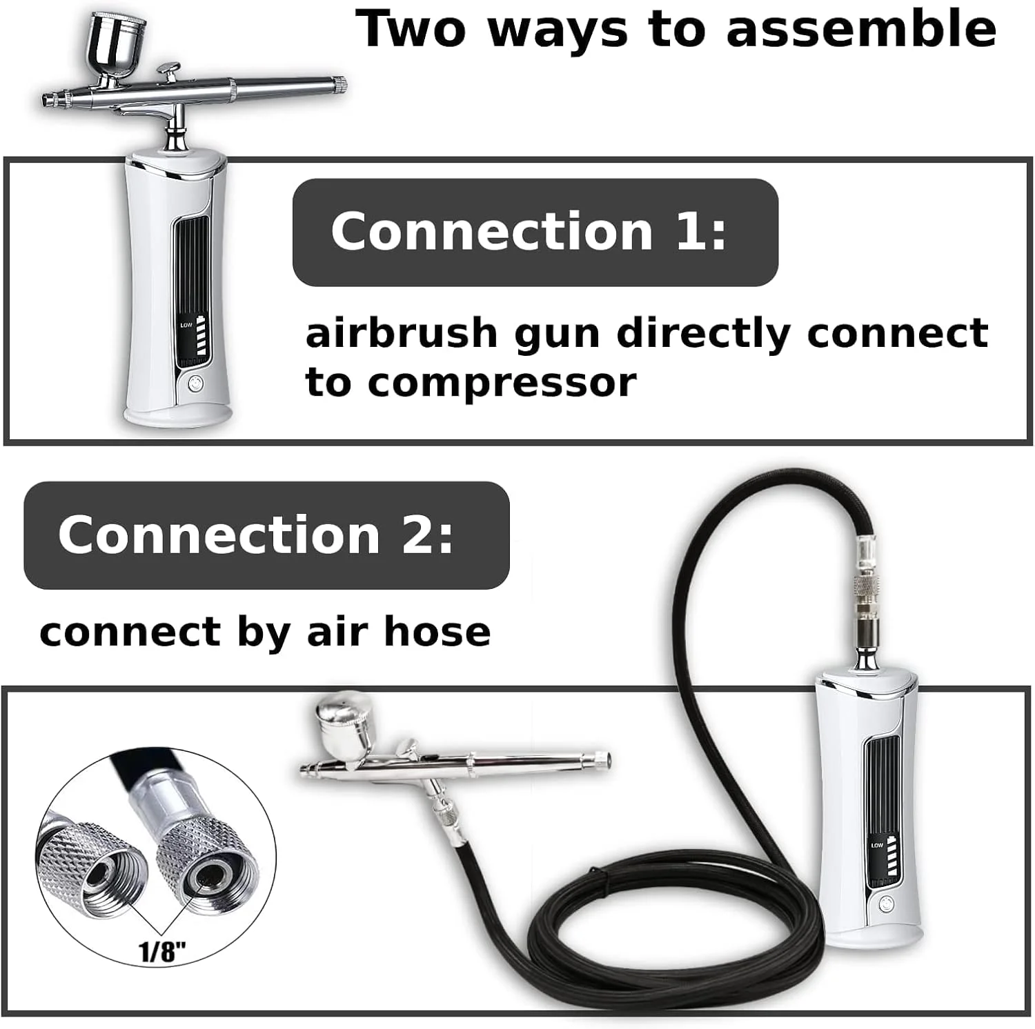 کیت ایربراش بی سیم با نمایشگر LED، ست ایربراش قابل حمل شارژی MAKINGTEC برای آرایش، نقاشی، کیک، آرایشگاه، طراحی ناخن، تاتو، مدل سازی و رنگ آمیزی کیت ایربراش بی سیم با نمایشگر LED، ست ایربراش قابل حمل شارژی MAKINGTEC برای آرایش، نقاشی، کیک، آرایشگاه، طراحی ناخن، تاتو، مدل سازی و رنگ آمیزی