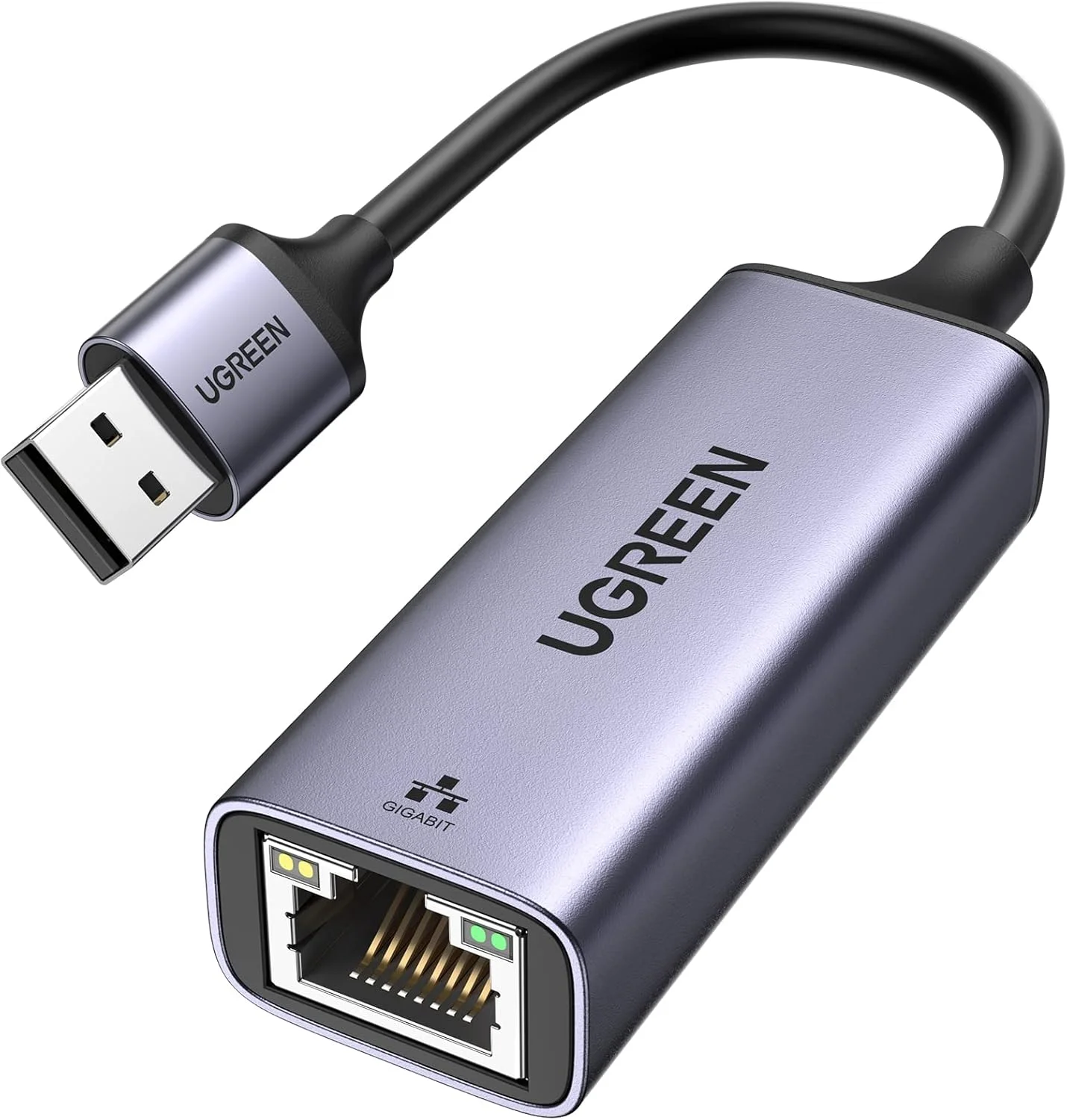 آداپتور اترنت USB 3.0 یوگرین، آلومینیومی، USB 3.0 به شبکه 1000 مگابیت بر ثانیه گیگابیتی RJ45 LAN، مبدل آداپتور اینترنت سازگار با MacBook iMac PC Switch Surface Pro Windows Mac OS/IOS Linux و غیره