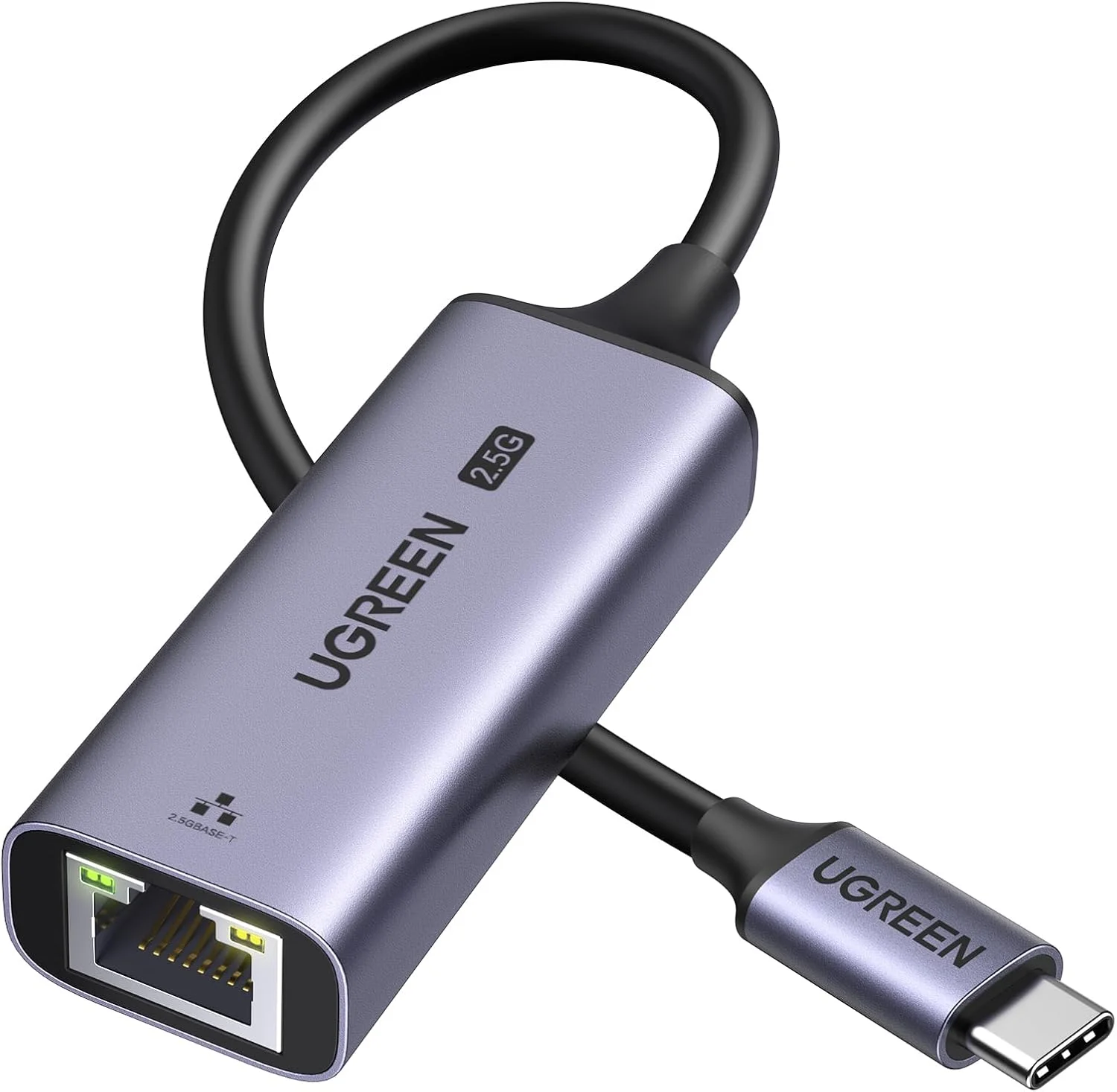 آداپتور USB C به اترنت UGREEN 2.5G، آداپتور اترنت برای لپ تاپ، آلومینیومی، Type C (Thunderbolt 4/3) به Rj45 شبکه اینترنت LAN، سازگار با MacBook Air/Pro، XPS، iPhone 16/Plus/Pro/Max