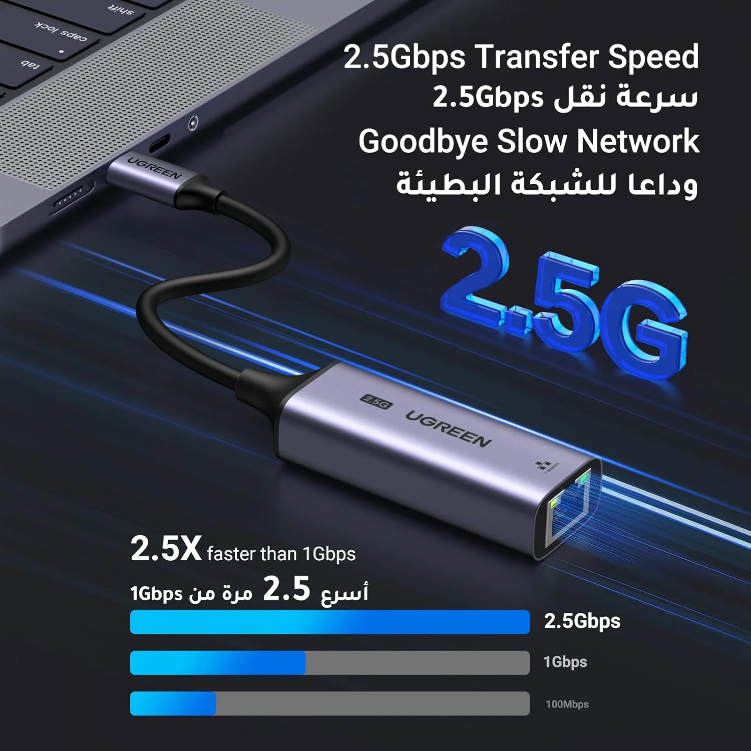 آداپتور USB C به اترنت UGREEN 2.5G، آداپتور اترنت برای لپ تاپ، آلومینیومی، Type C (Thunderbolt 4/3) به Rj45 شبکه اینترنت LAN، سازگار با MacBook Air/Pro، XPS، iPhone 16/Plus/Pro/Max آداپتور USB C به اترنت UGREEN 2.5G، آداپتور اترنت برای لپ تاپ، آلومینیومی، Type C (Thunderbolt 4/3) به Rj45 شبکه اینترنت LAN، سازگار با MacBook Air/Pro، XPS، iPhone 16/Plus/Pro/Max