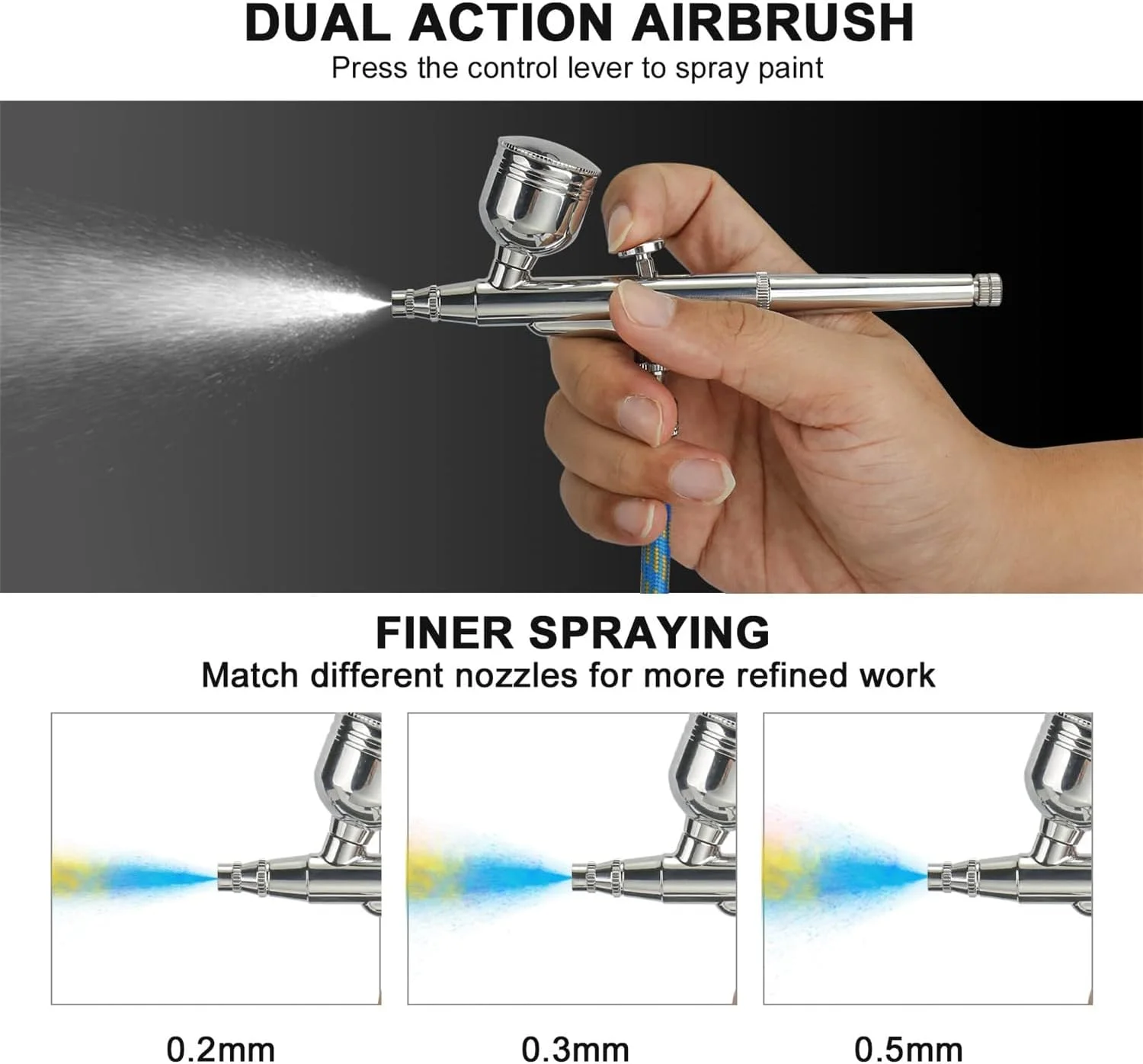 کیت کمپرسور هوا ایربراش دوال اکشن حرفه ای ایوینر 100-250 ولت با تغذیه گرانشی برای نقاشی هنری، تاتو، مانیکور، صنایع دستی، اسپری کیک، مدل سازی و ست ابزار ناخن کیت کمپرسور هوا ایربراش دوال اکشن حرفه ای ایوینر 100-250 ولت با تغذیه گرانشی برای نقاشی هنری، تاتو، مانیکور، صنایع دستی، اسپری کیک، مدل سازی و ست ابزار ناخن